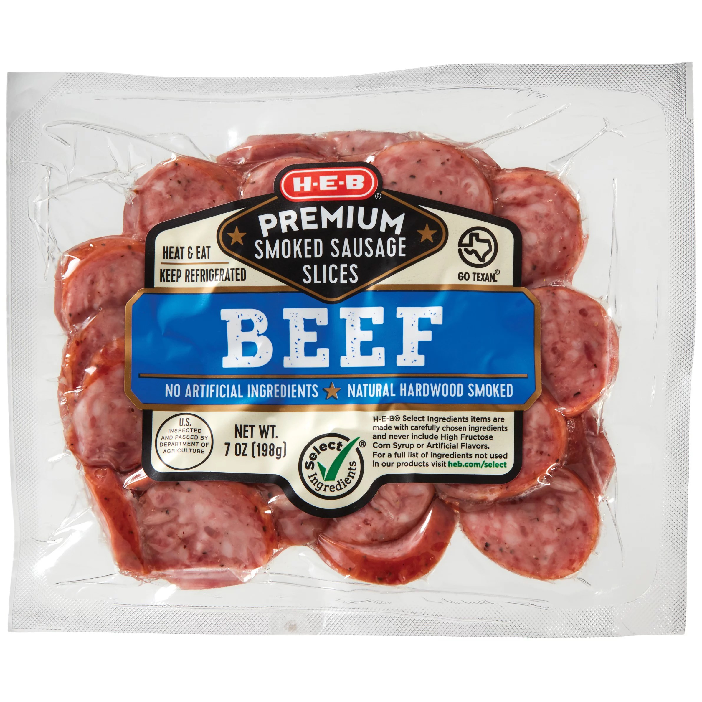 HEB Select Ingredients Beef Smoked Sausage Slices Shop Sausage at HEB