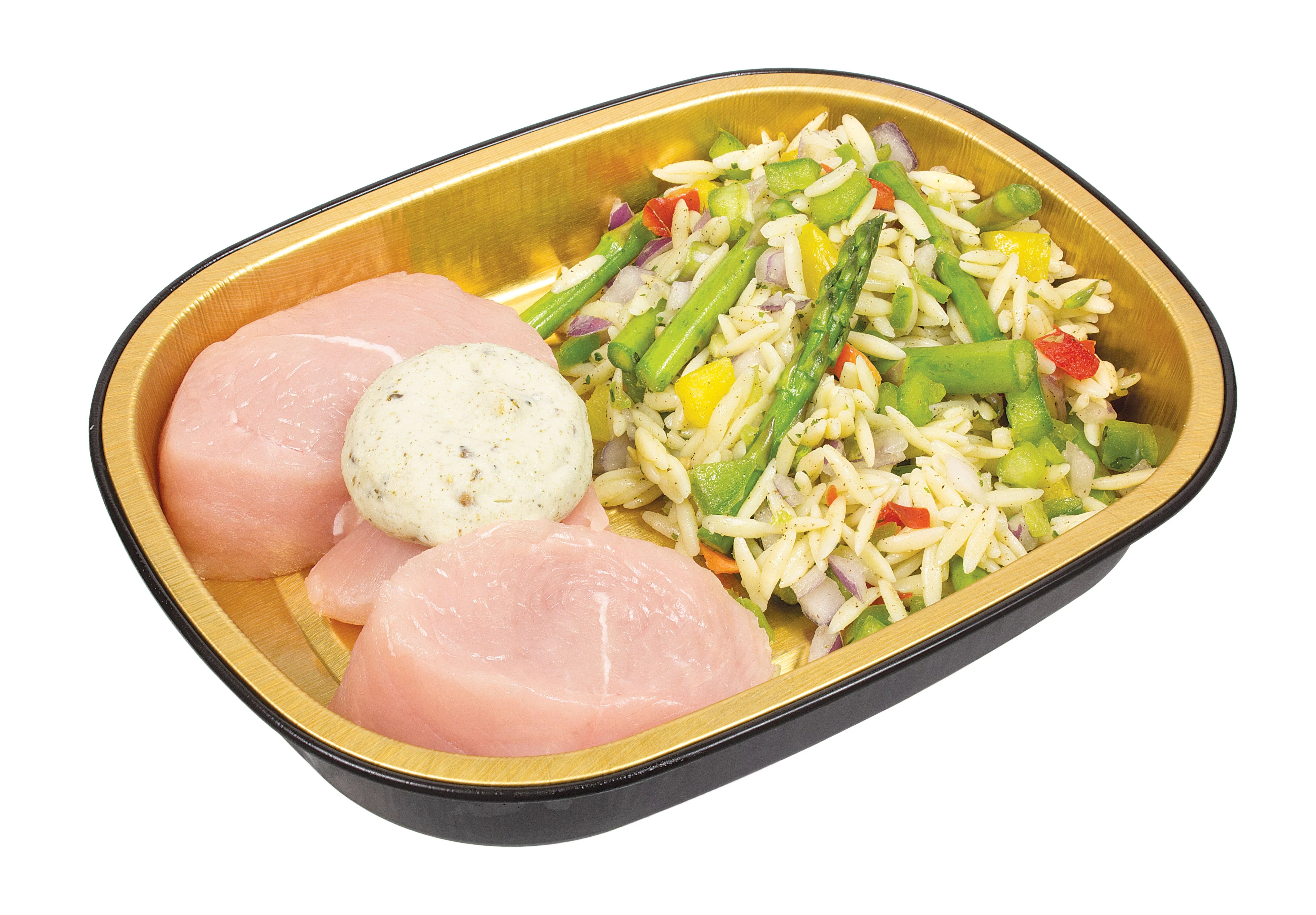 HEB Meal Simple Turkey Cutlet with Orzo Primavera and Garlic Butter