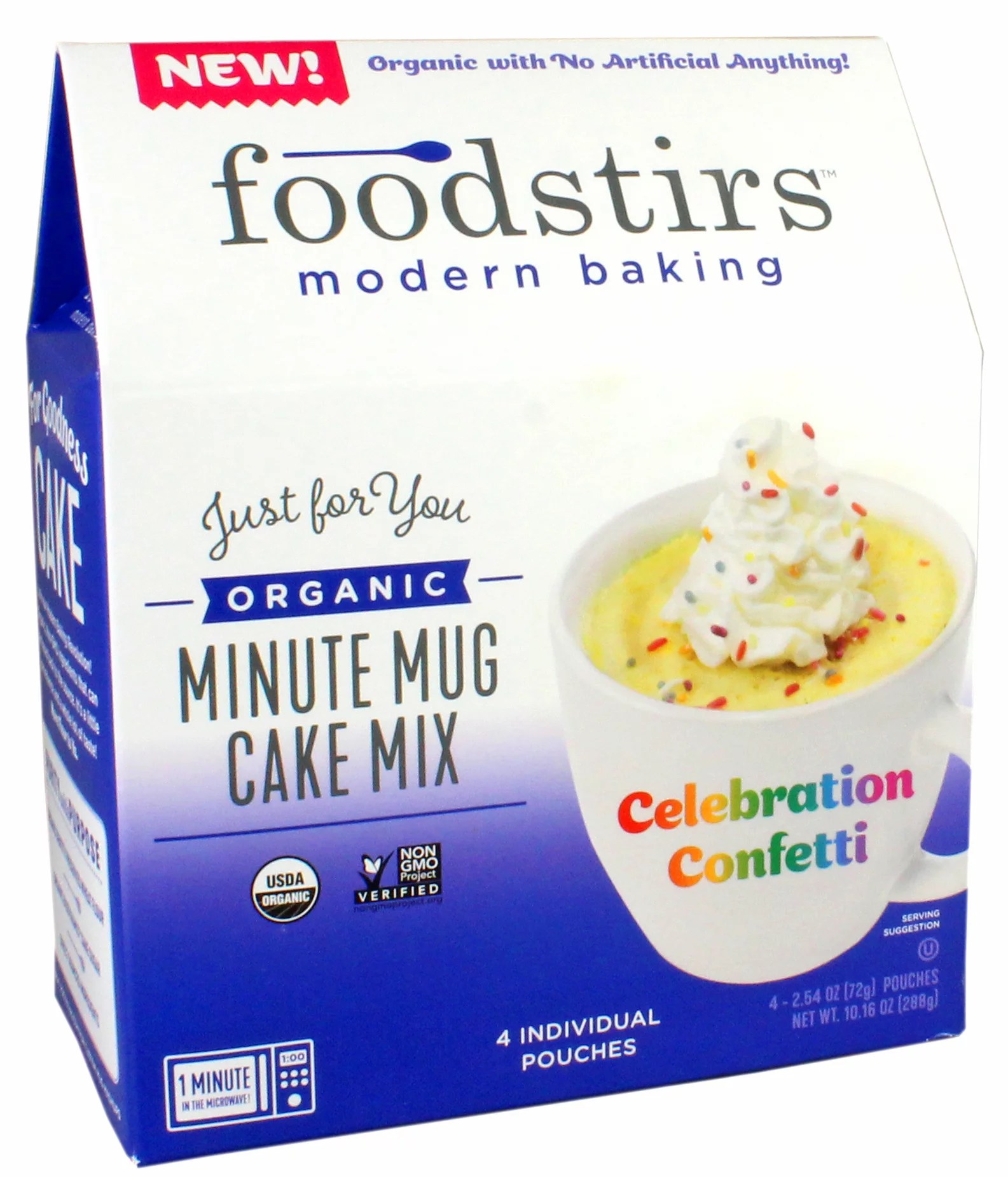 Foodstirs Organic Celebration Confetti Minute Mug Cake Mix Shop Baking Ingredients at HEB