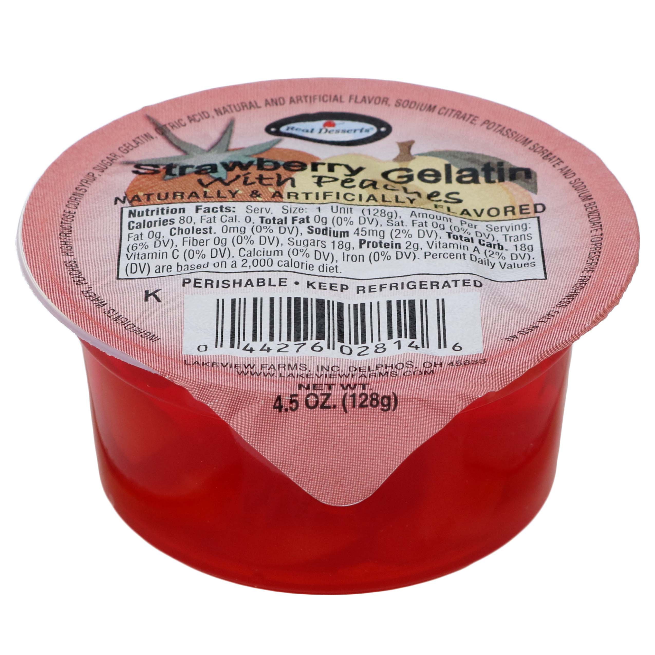 Lakeview Farms Strawberry Gelatin with Peaches Shop Pudding & Gelatin