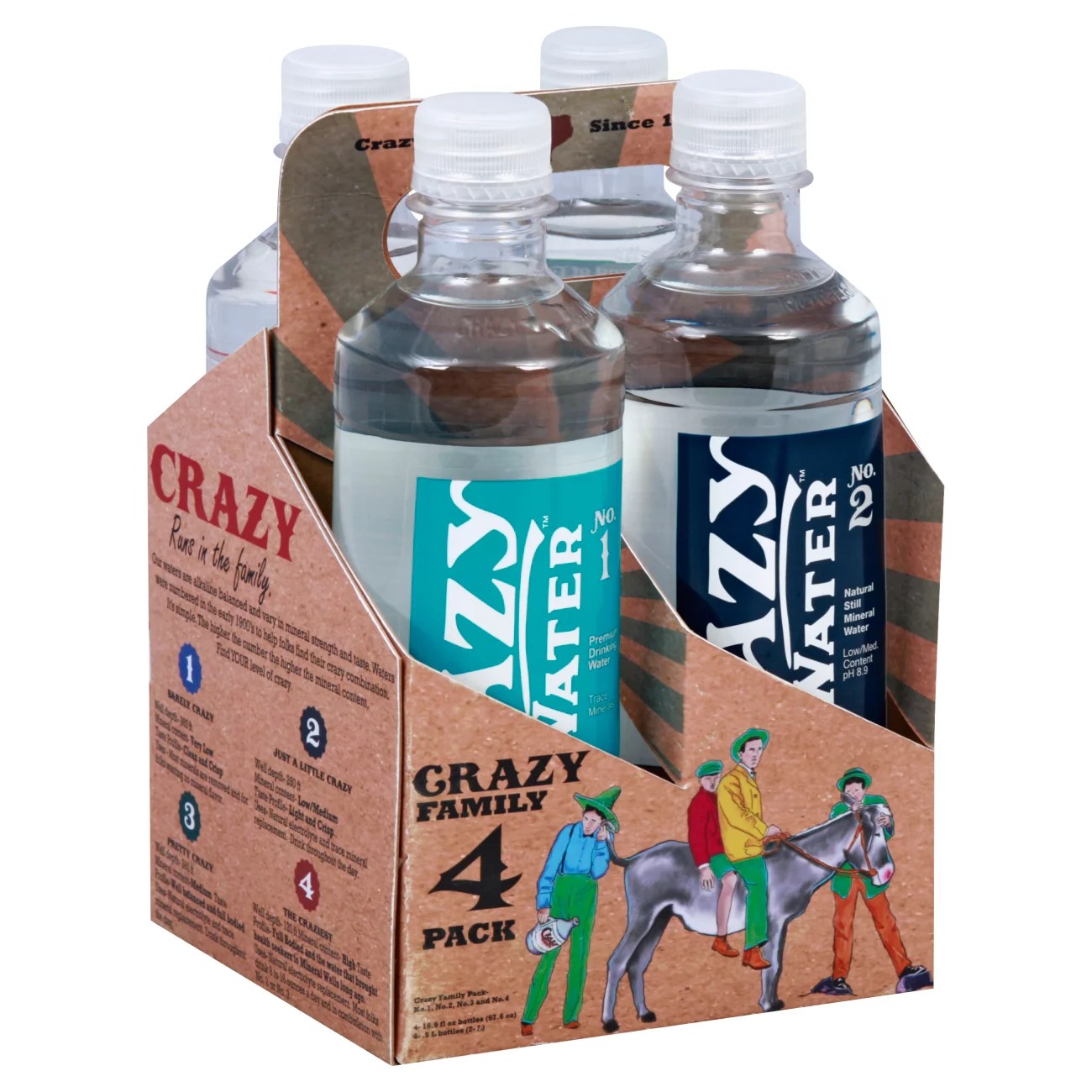 Crazy Water Alkaline Natural Mineral Crazy Family Pack 16.9 oz Bottles