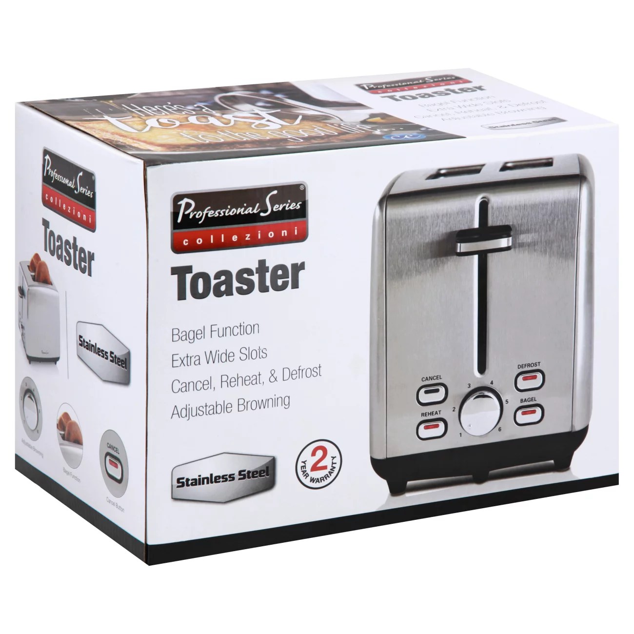 CE North America Professional Series 2 Slice Stainless Steel Toaster