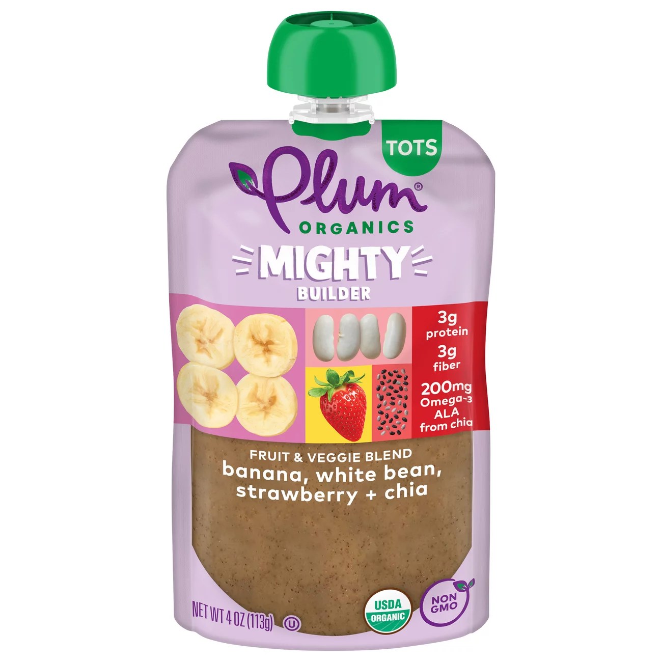 Plum Organics Mighty Protein & Fiber Banana White Bean Strawberry