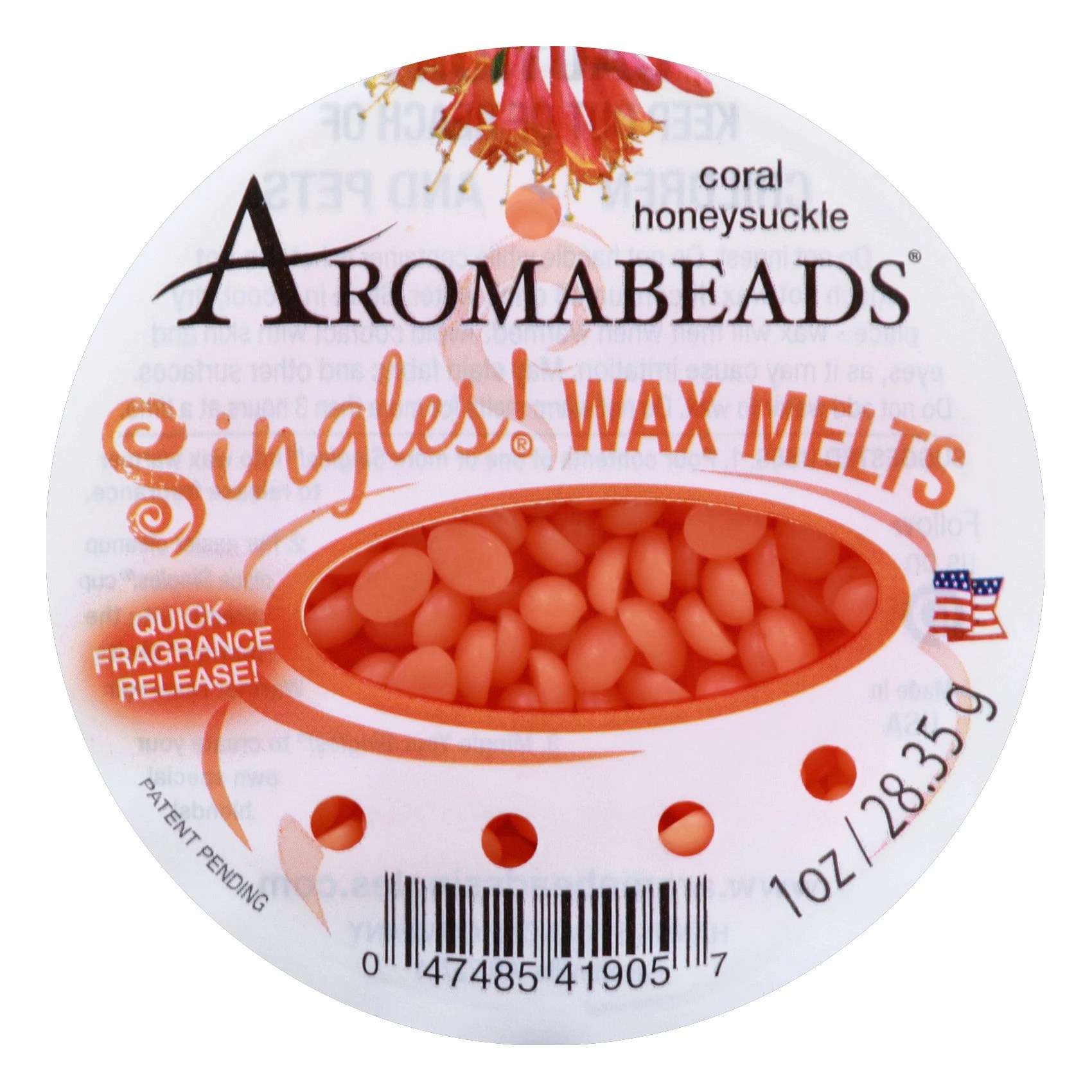 Aromabeads Singles! Coral Honeysuckle Wax Melts Shop Scented Oils