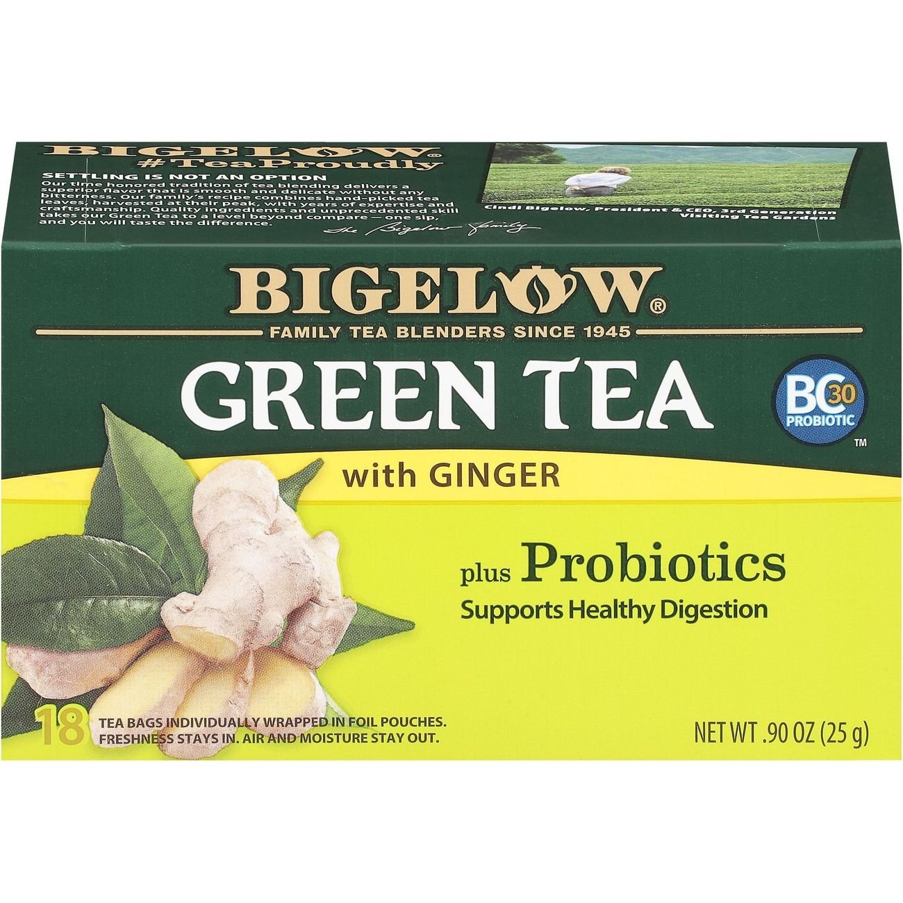 Bigelow Green Tea Ginger+ Probiotics Shop Tea at HEB