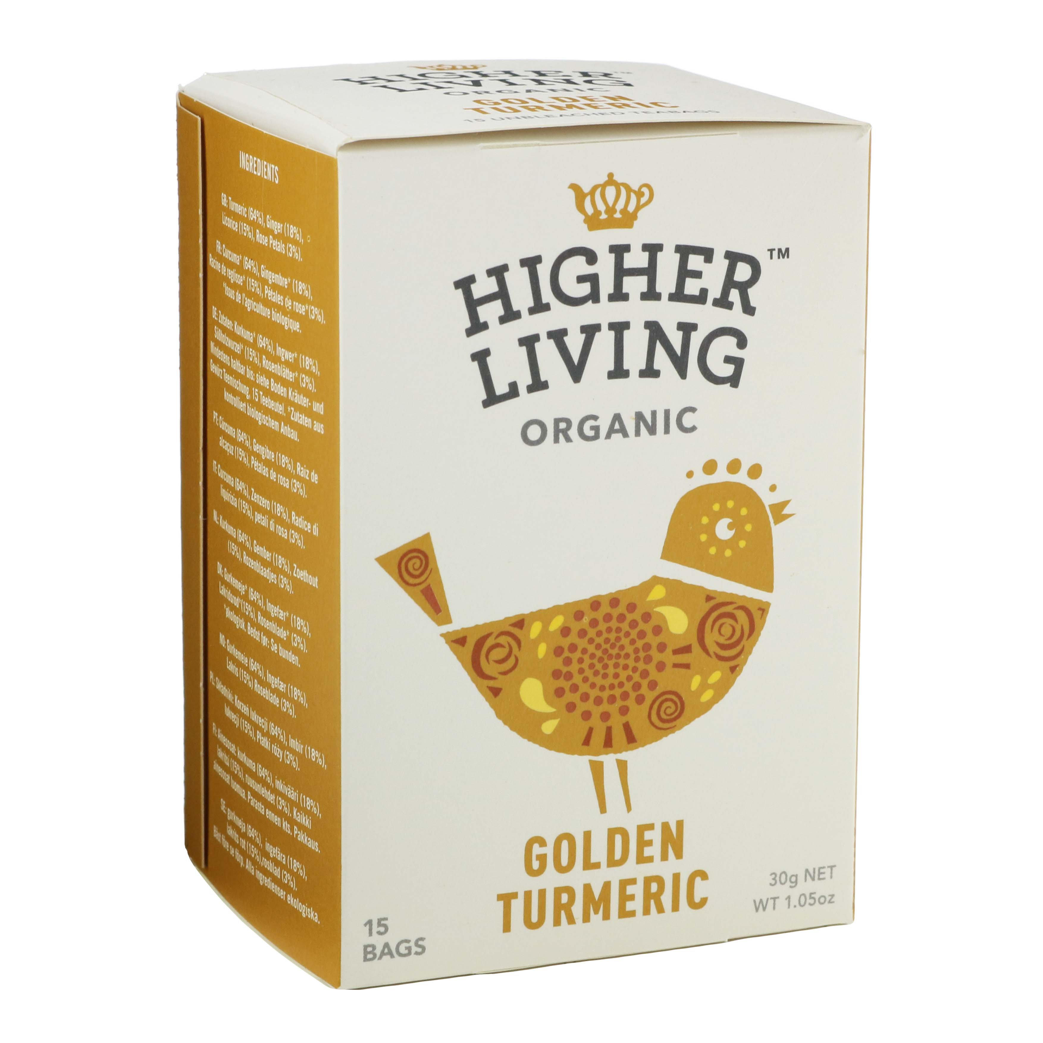Higher Living Organic Golden Turmeric Tea Bags Shop Tea at HEB