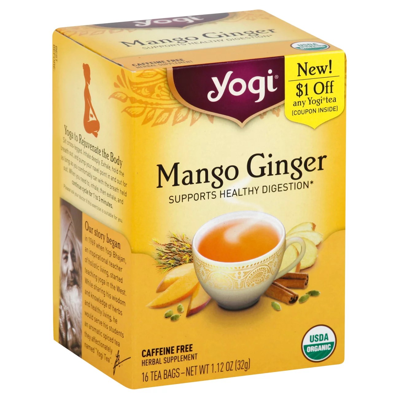 Yogi Organic Mango Ginger Tea Shop Tea at HEB