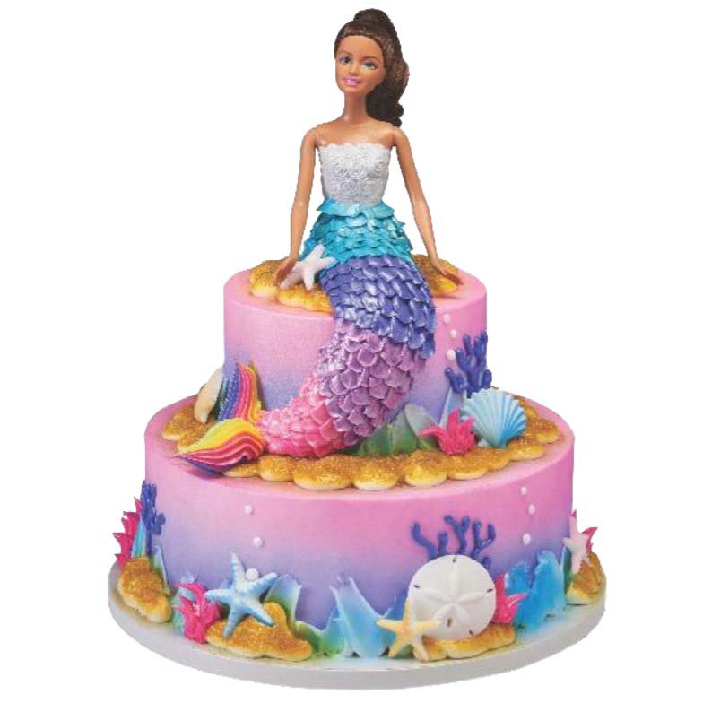 HEB 2 Tier Mermaid Barbie Cake Shop Cakes at HEB