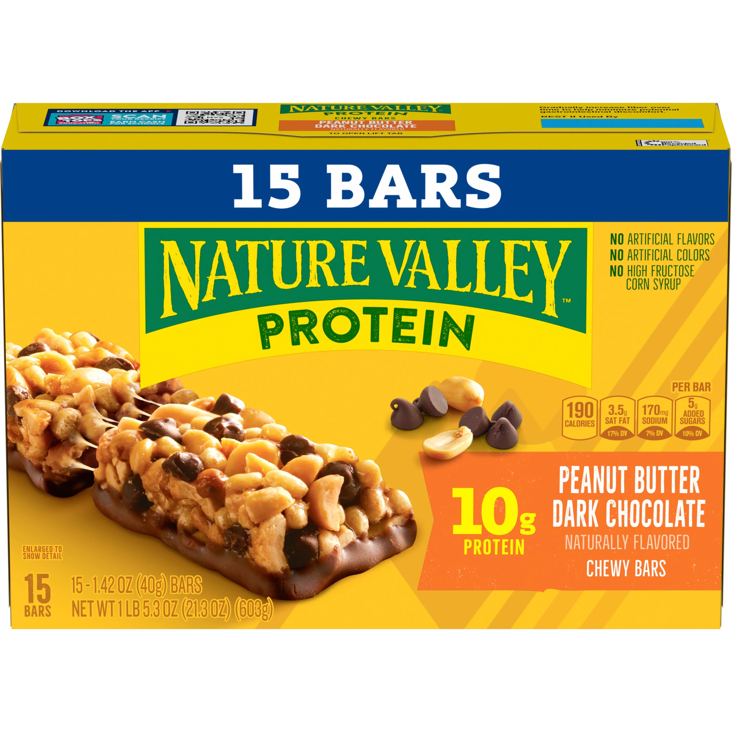 Nature Valley 10g Protein Chewy Bars Peanut Butter Dark Chocolate