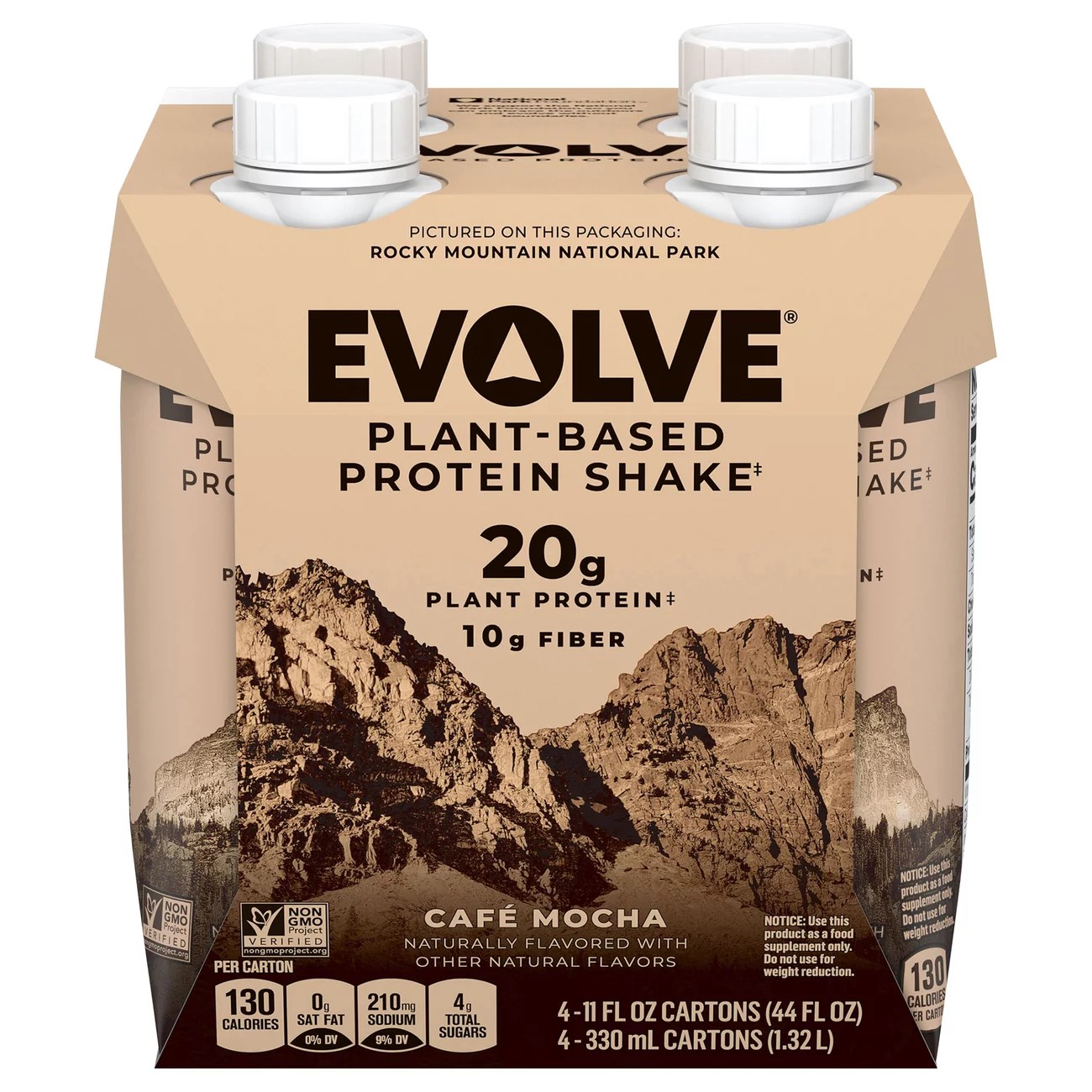 Evolve Mellow Mocha Protein Shake 4 pk Shop Diet & Fitness at HEB