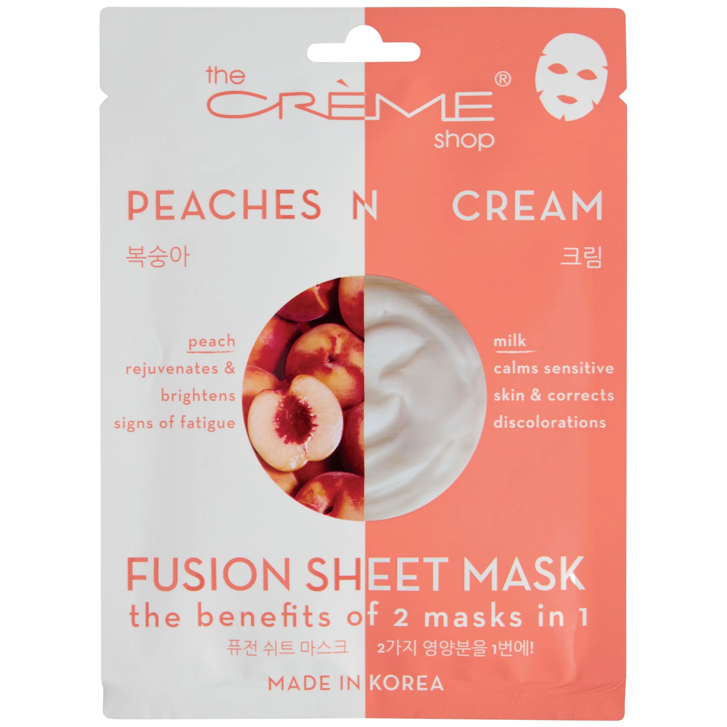 The Creme Shop Peaches N Cream Fusion Sheet Mask Shop Facial Masks