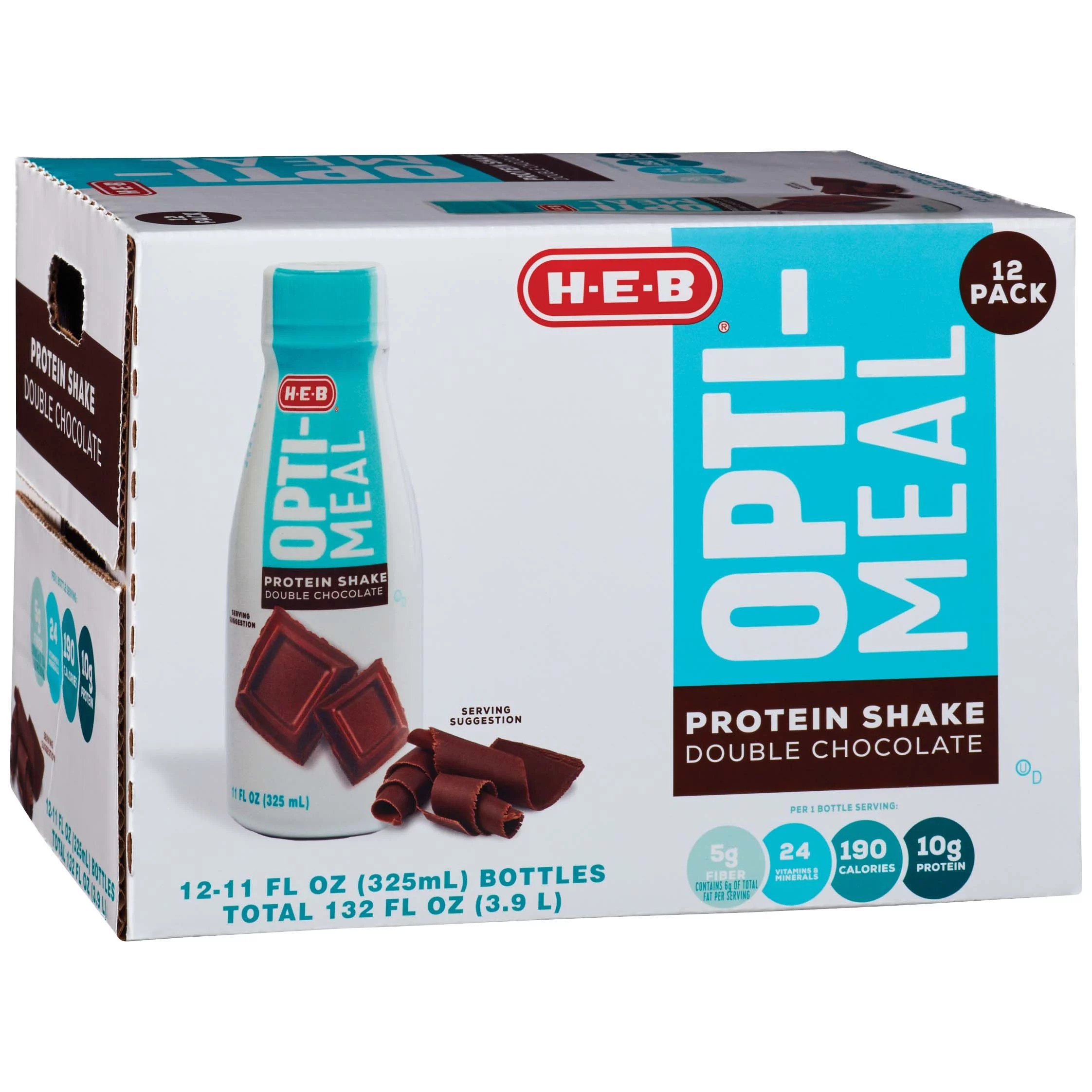 HEB OptiMeal Double Chocolate Protein Shakes Shop Diet & Fitness