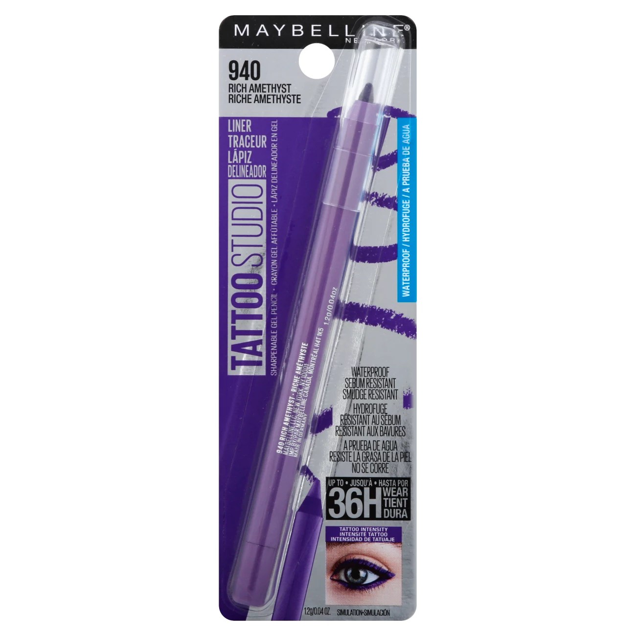 Maybelline TattooStudio Eye Liner Gel Pencil Rich Amethyst Shop Eyes