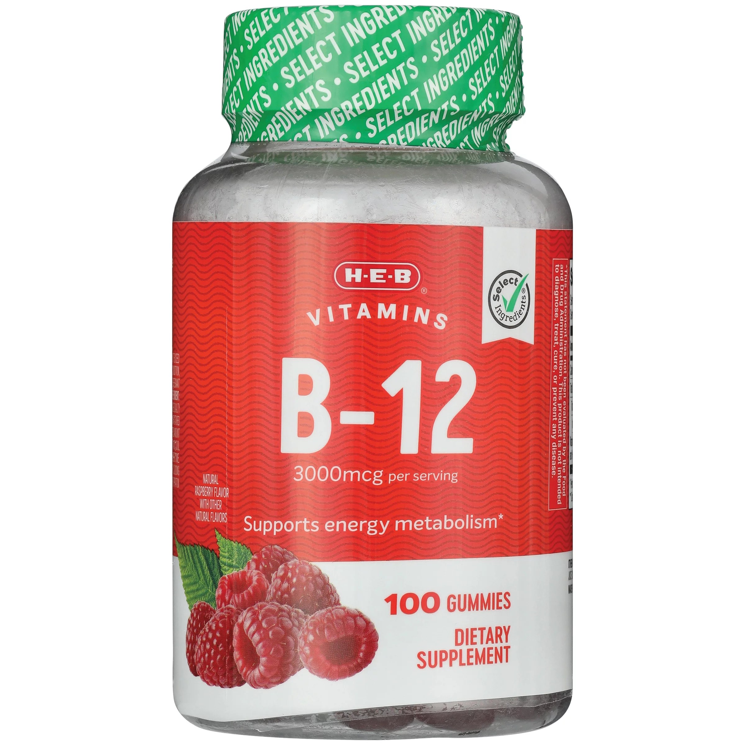 HEB Select Ingredients 3,000 mcg Vitamin B12 Adult Gummies Shop