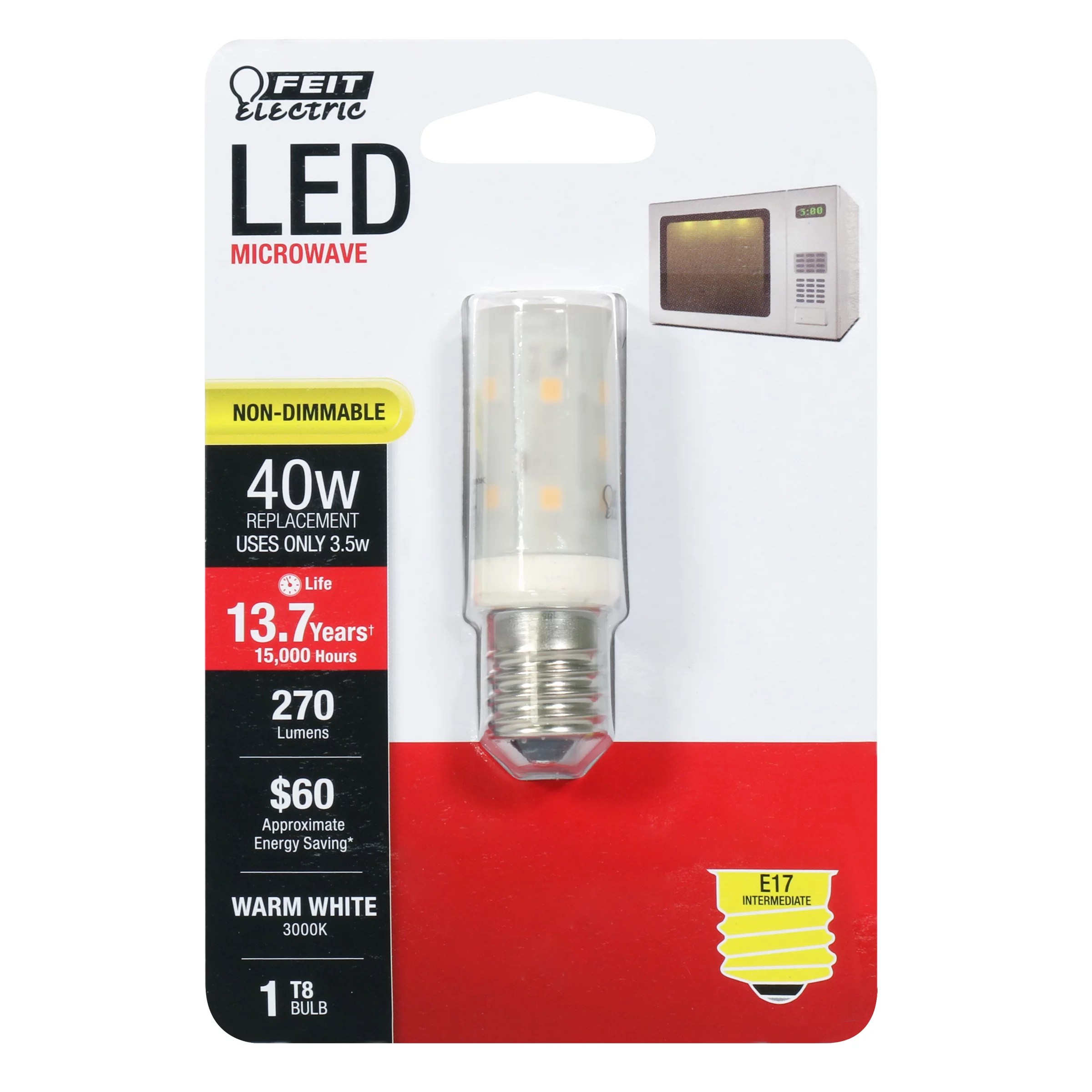 Feit Electric T8 40Watt Microwave LED Light Bulb Warm White Shop