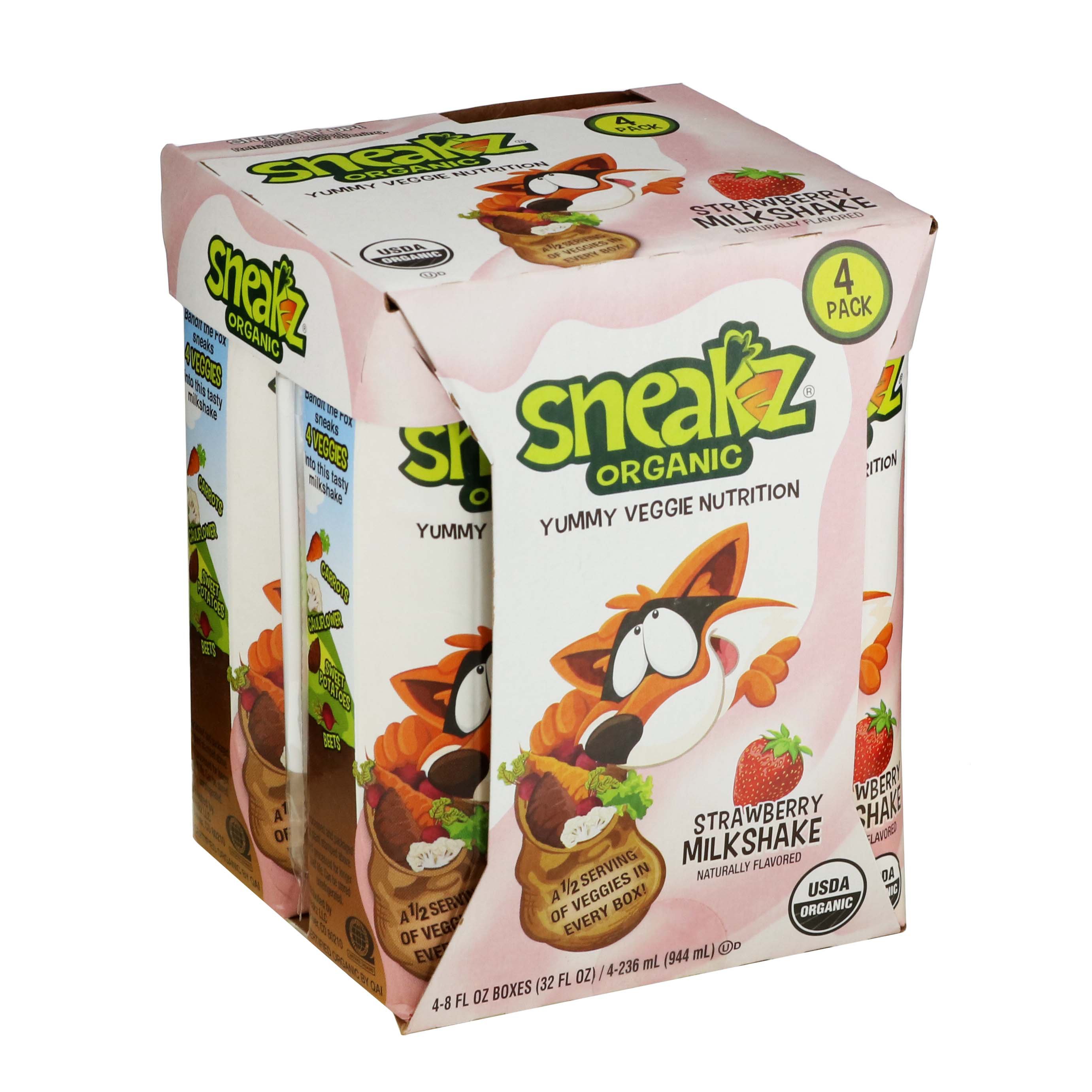 Sneakz Organic Strawberry Milkshake 8 oz Cartons Shop Milk at HEB
