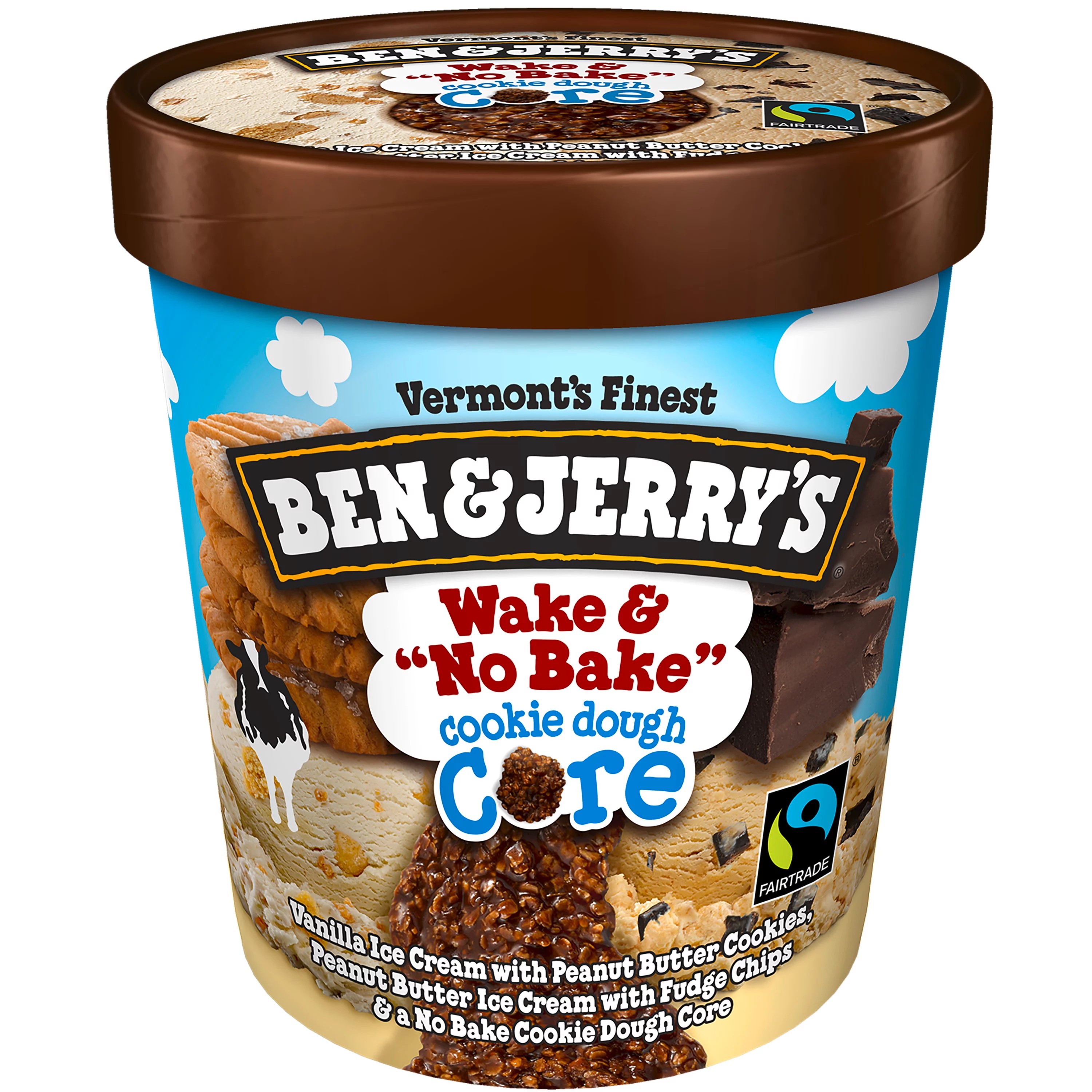 Ben & Jerry's Wake & "No Bake" Cookie Dough Core Ice Cream Shop Ice