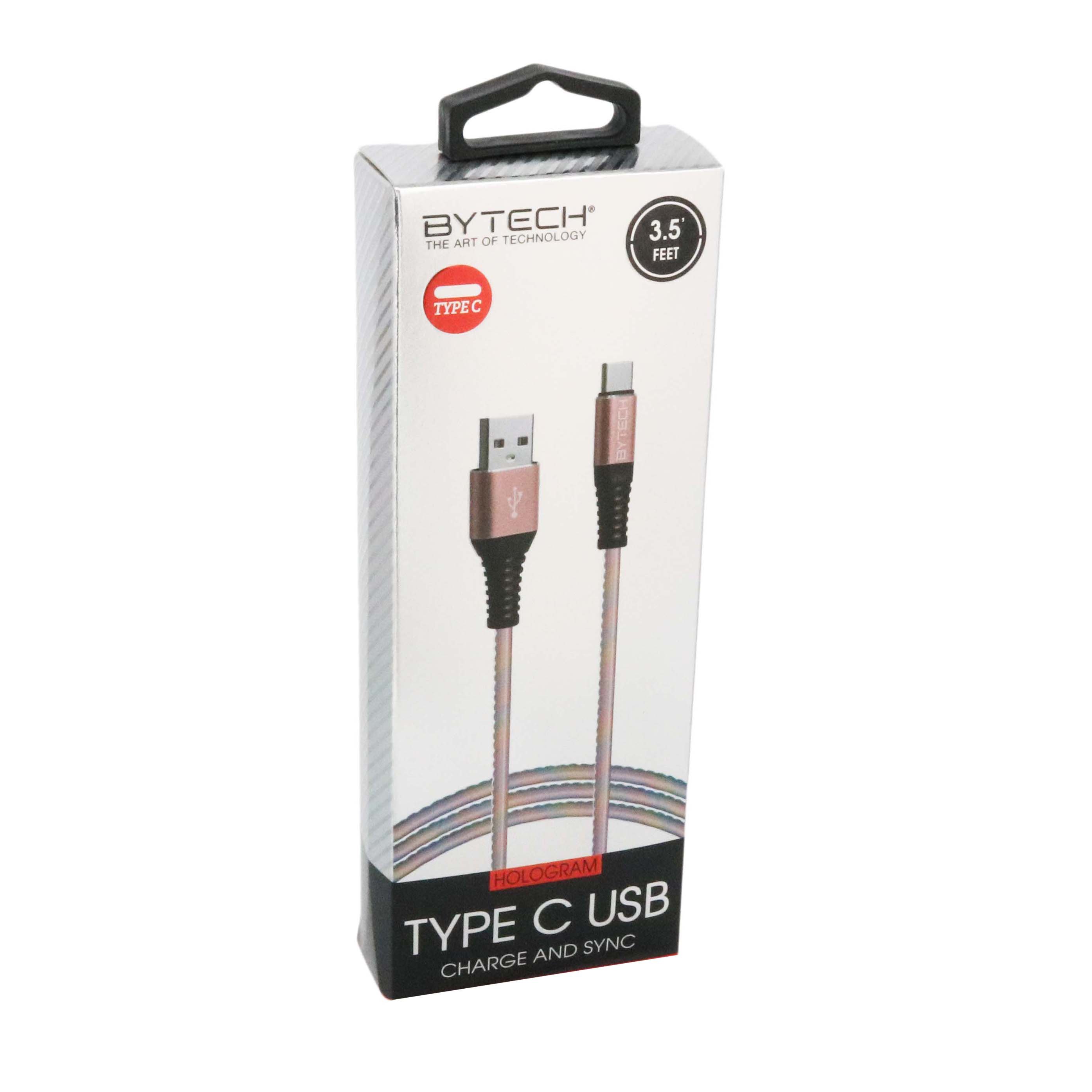 Bytech TypeC USB Charge and Sync Hologram Cable Shop Cables