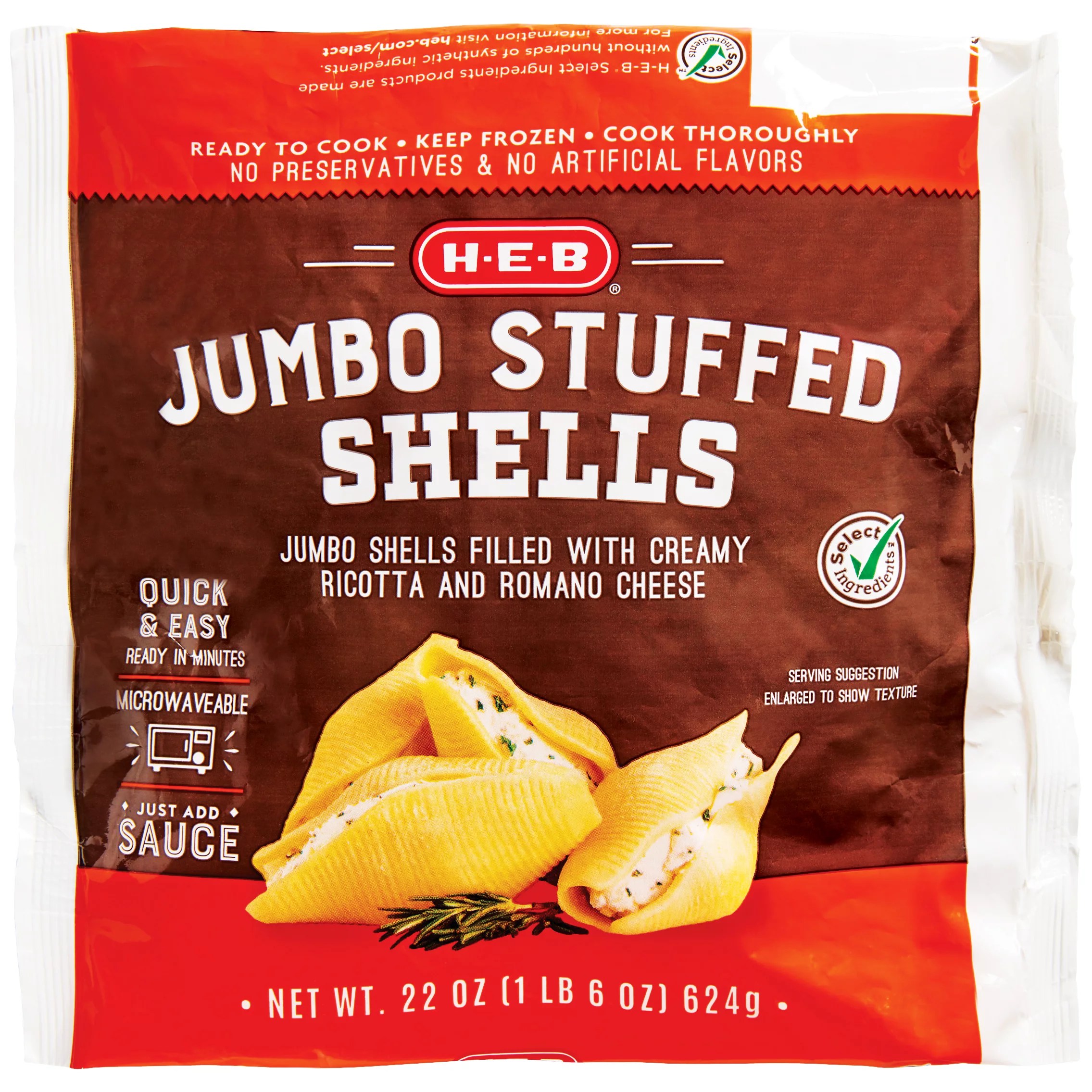 HEB Select Ingredients Jumbo Stuffed Shells Shop Entrees & Sides at