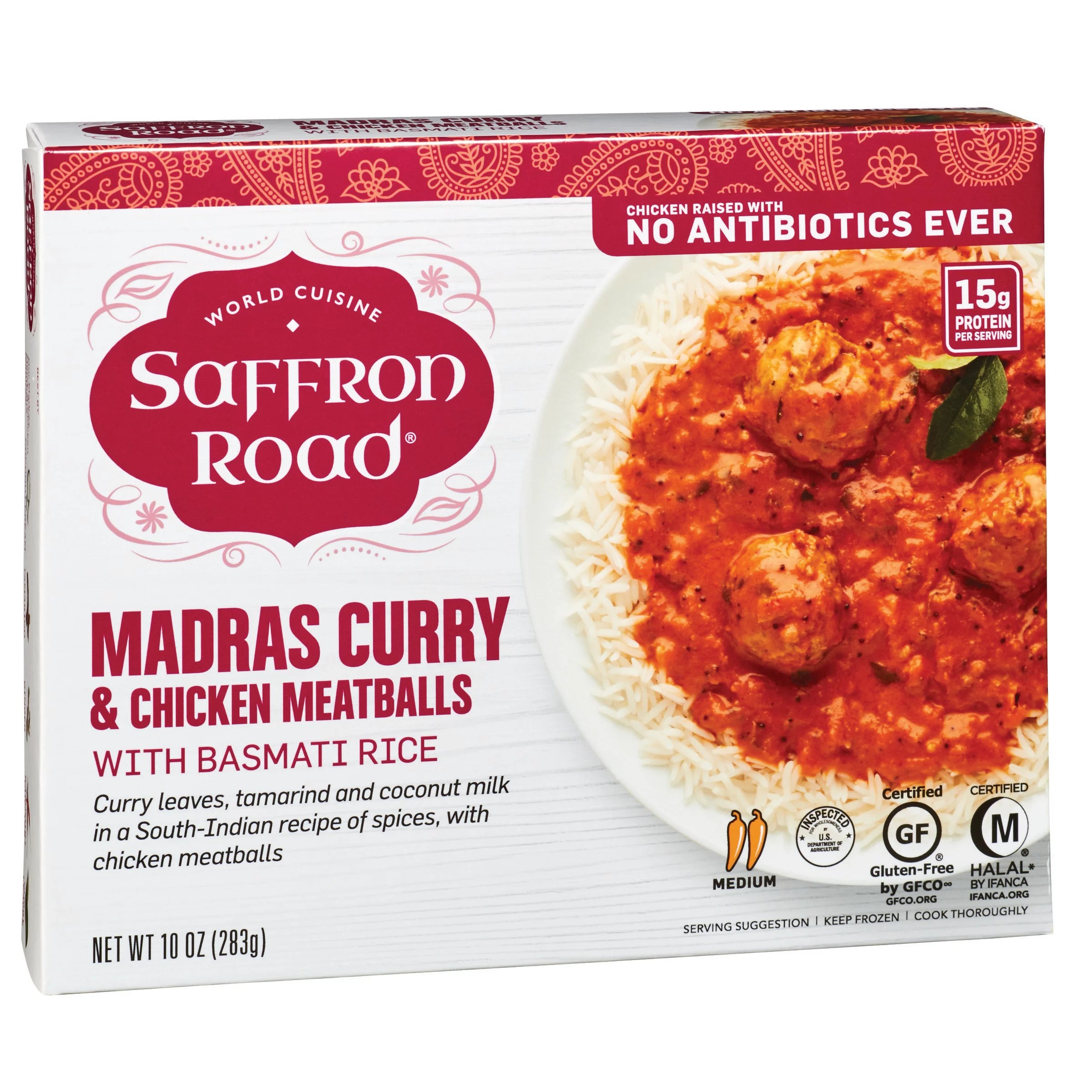 Saffron Road Madras Curry & Chicken Meatballs with Basmati Rice Shop