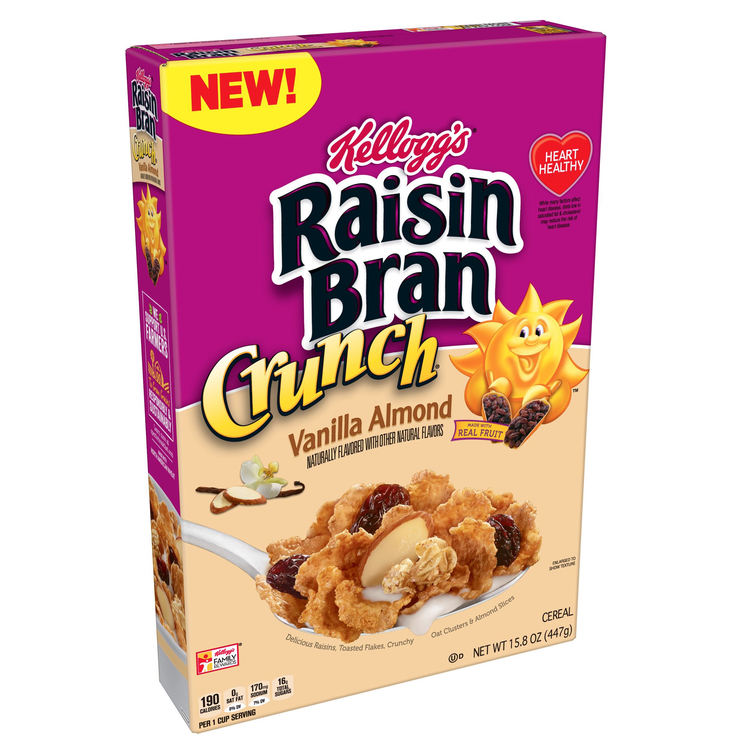 Kellogg's Raisin Bran Crunch Vanilla Almond Breakfast Cereal Shop