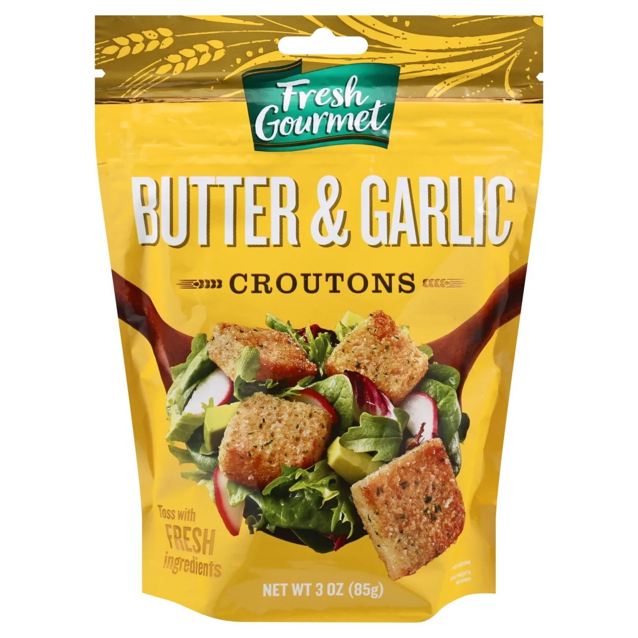 Fresh Gourmet Butter and Garlic Croutons Shop Salad Toppings at HEB