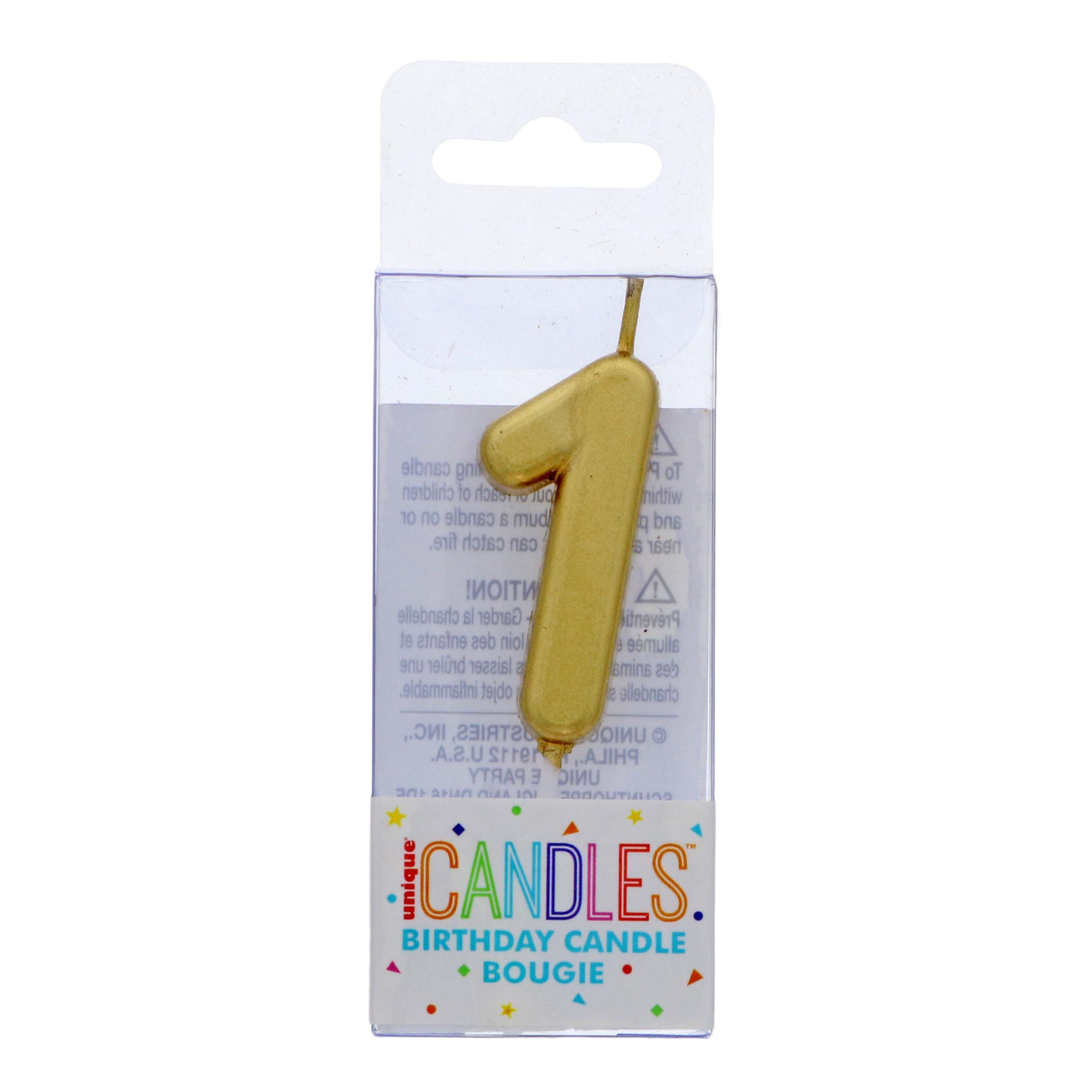 Unique Mini Gold Number 1 Birthday Candle Shop Party Supplies at HEB
