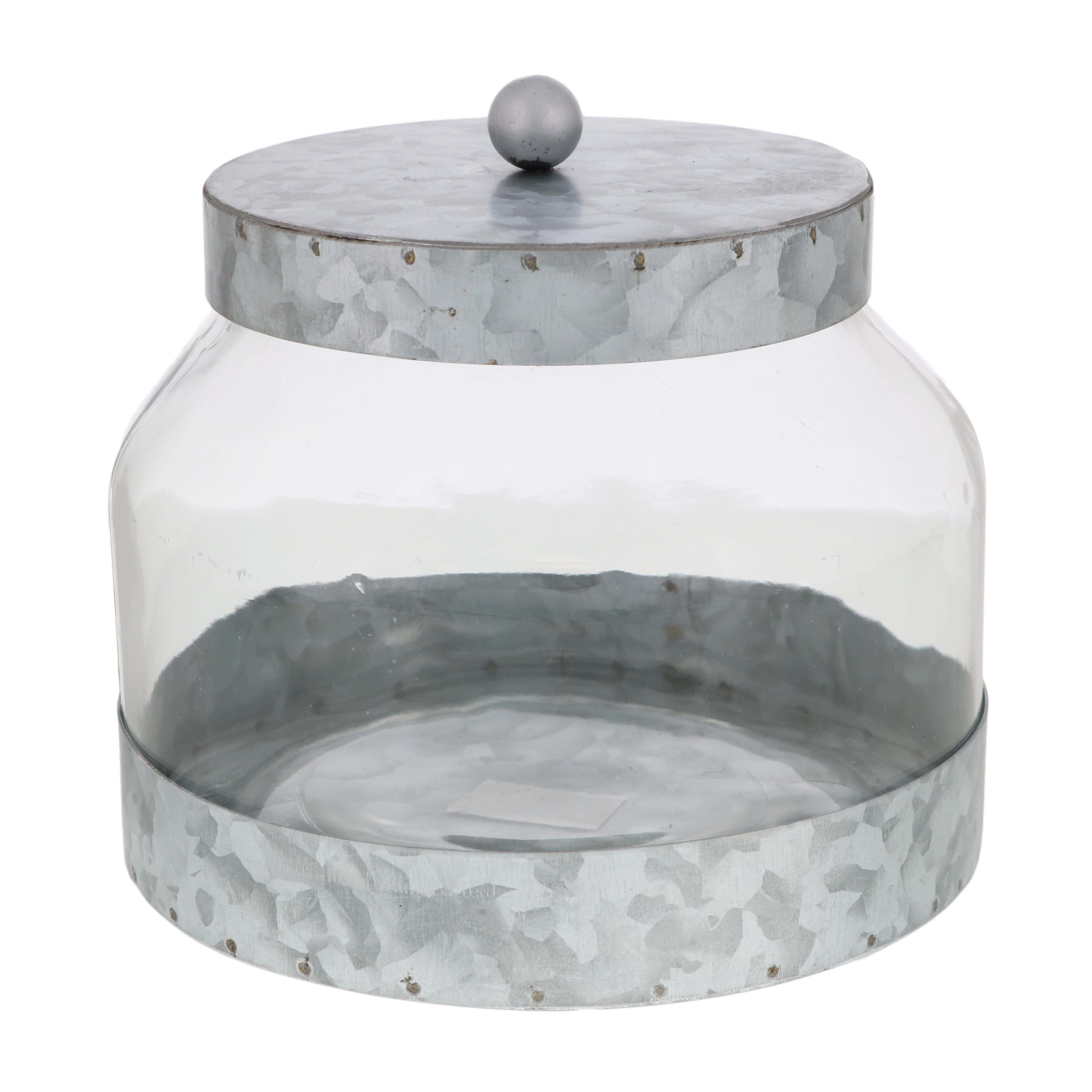 Home Essentials & Beyond Small Glass and Galvanized Canister Shop