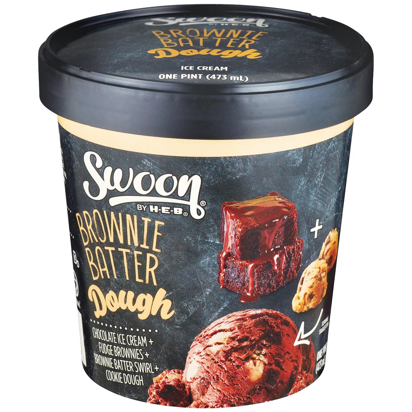 Swoon by HEB Brownie Batter Cookie Dough Ice Cream Shop Ice Cream