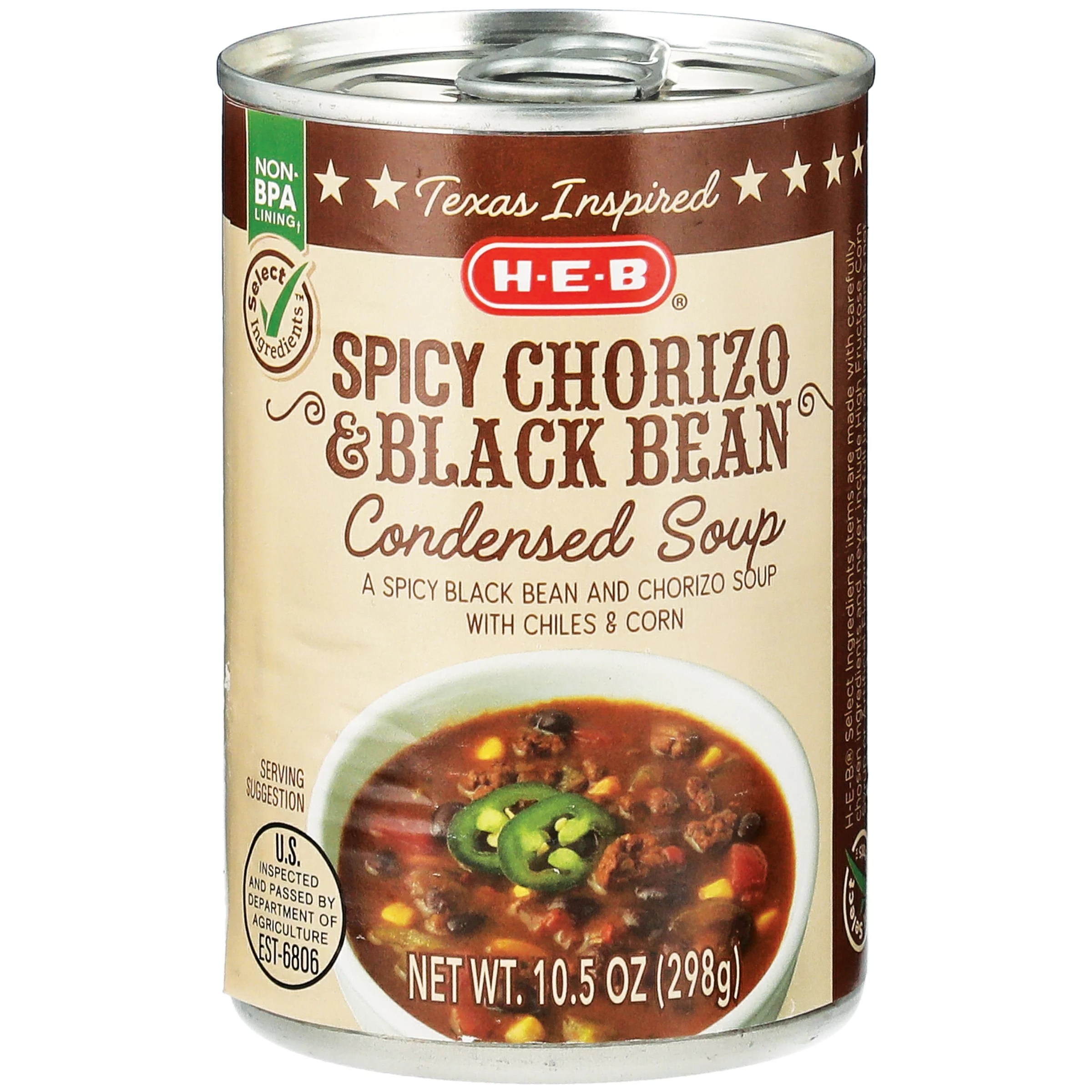 HEB Select Ingredients Spicy Chorizo & Black Bean Condensed Soup