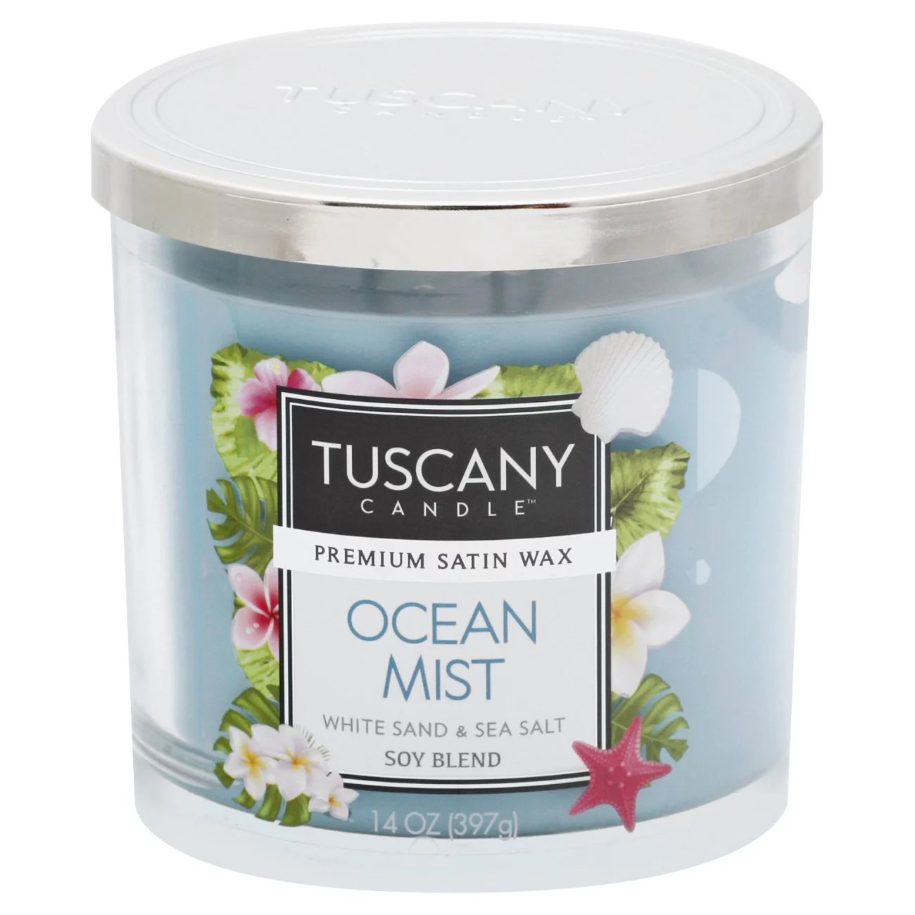 Tuscany Candle Ocean Mist Soy Blend Scented Candle with Essential Oils