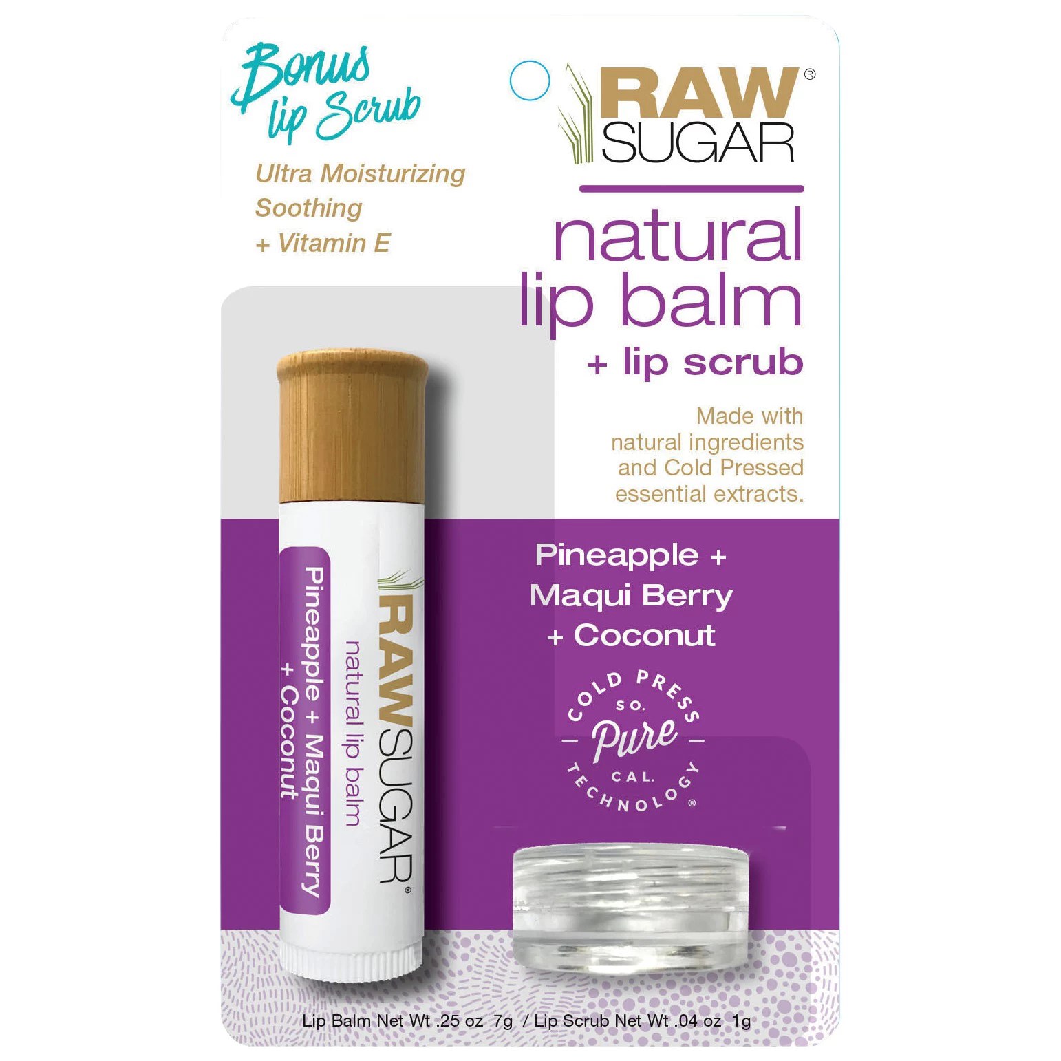 Raw Sugar Pineapple + Maqui Berry + Coconut Natural Lip Balm + Lip