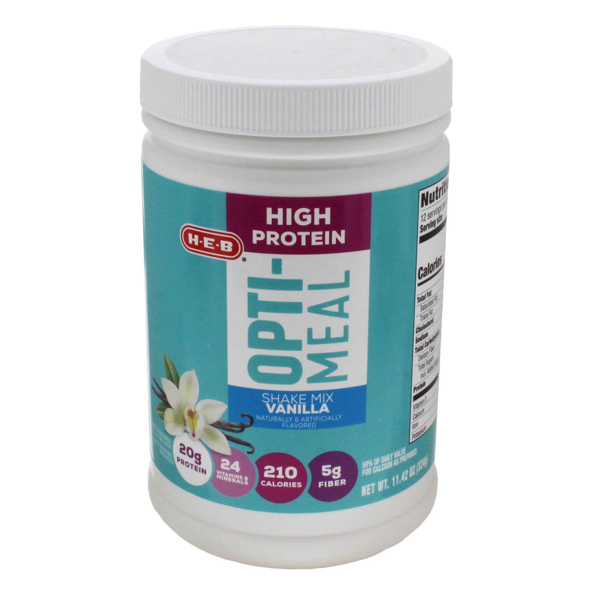 HEB OptiMeal Vanilla High Protein Powder Shake Mix Shop Diet