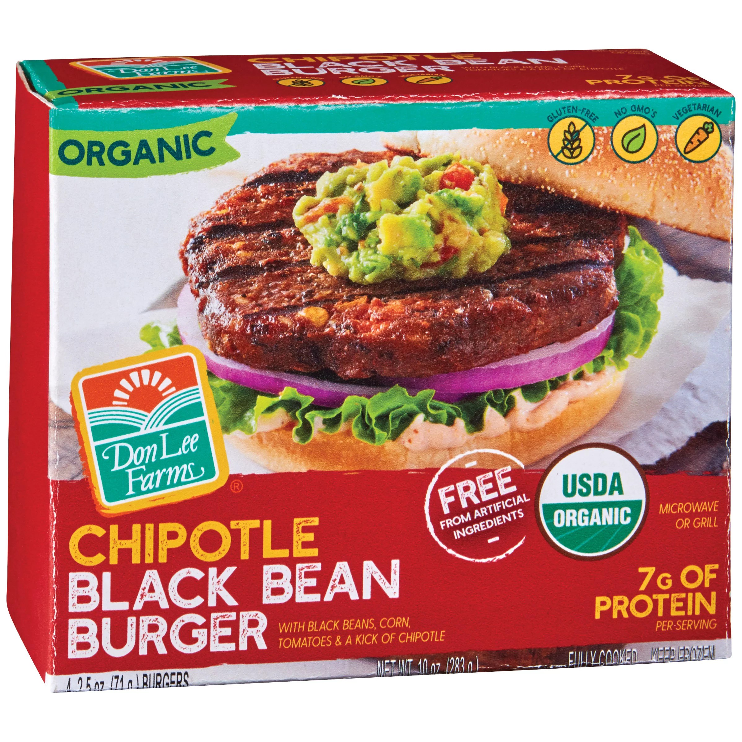 Don Lee Farms Chipotle Black Bean Burger Review Burger Poster