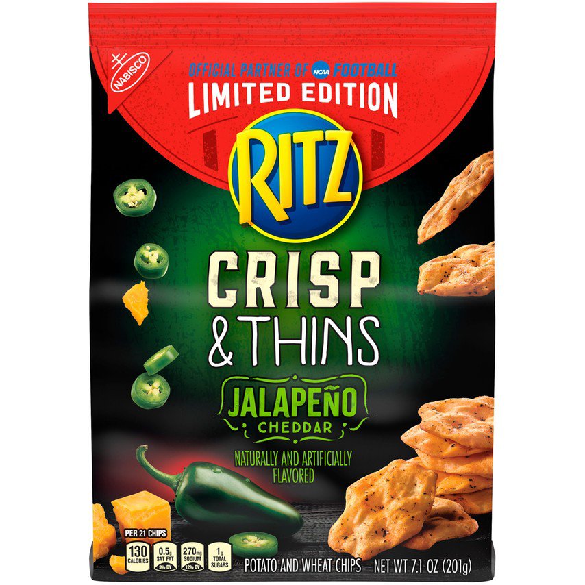 Nabisco Ritz Jalapeno Cheddar Crisp & Thins Chips Shop Snacks & Candy