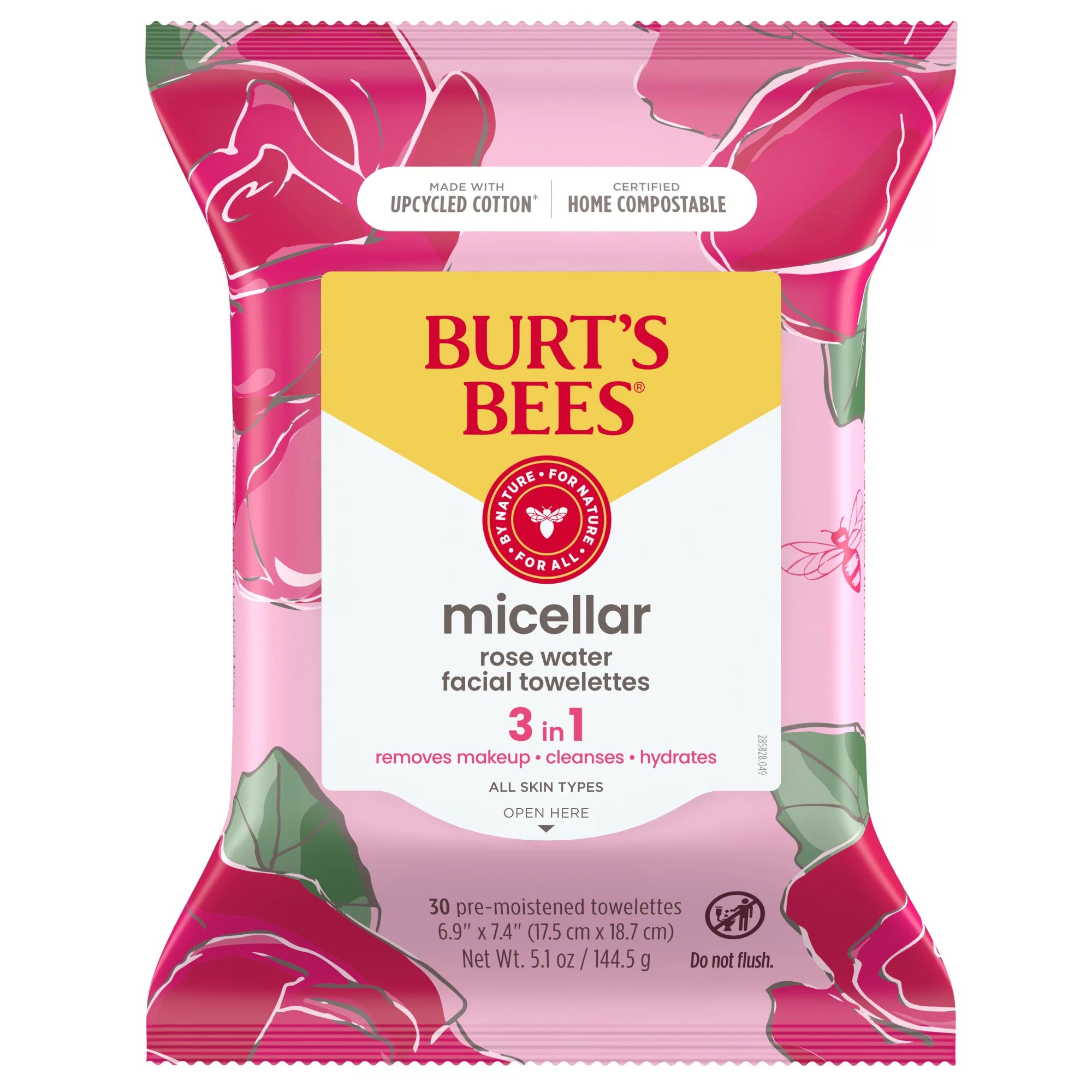 Burt's Bees Micellar Makeup Removing Towelettes Rose Shop Makeup