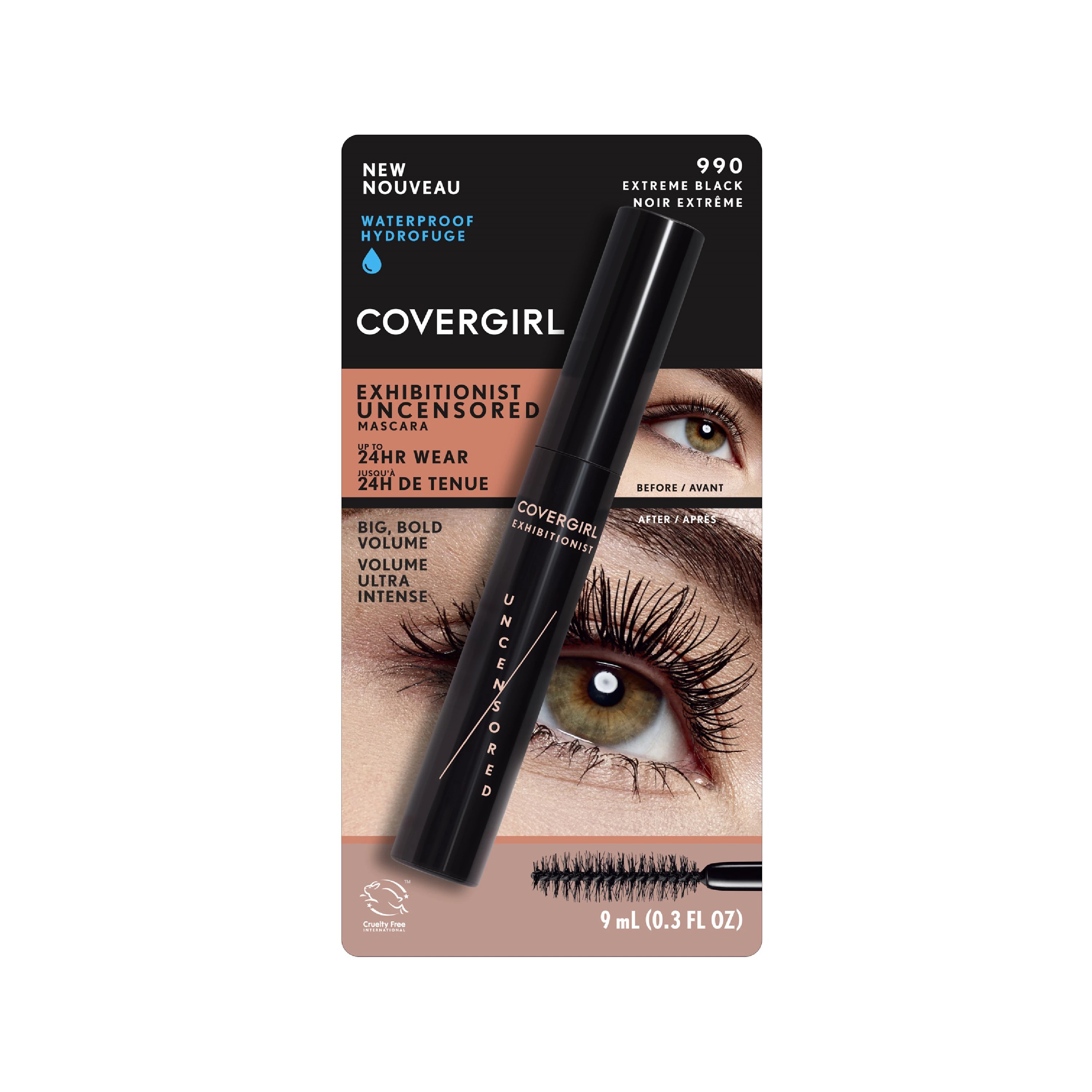 Covergirl Exhibitionist Uncensored Waterproof Mascara 990 Extreme Black