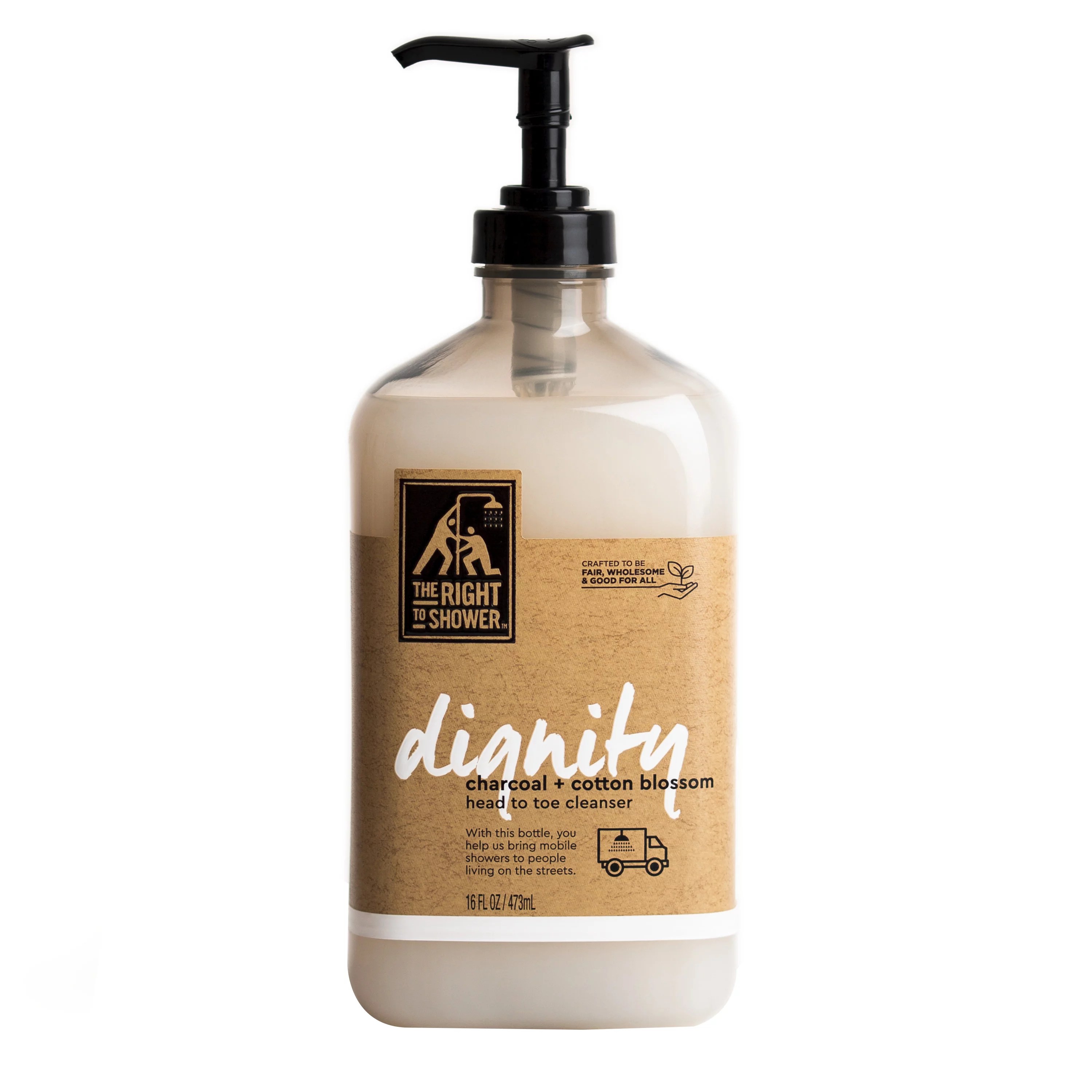 The Right To Shower Dignity Charcoal + Cotton Blossom Body Wash Shop