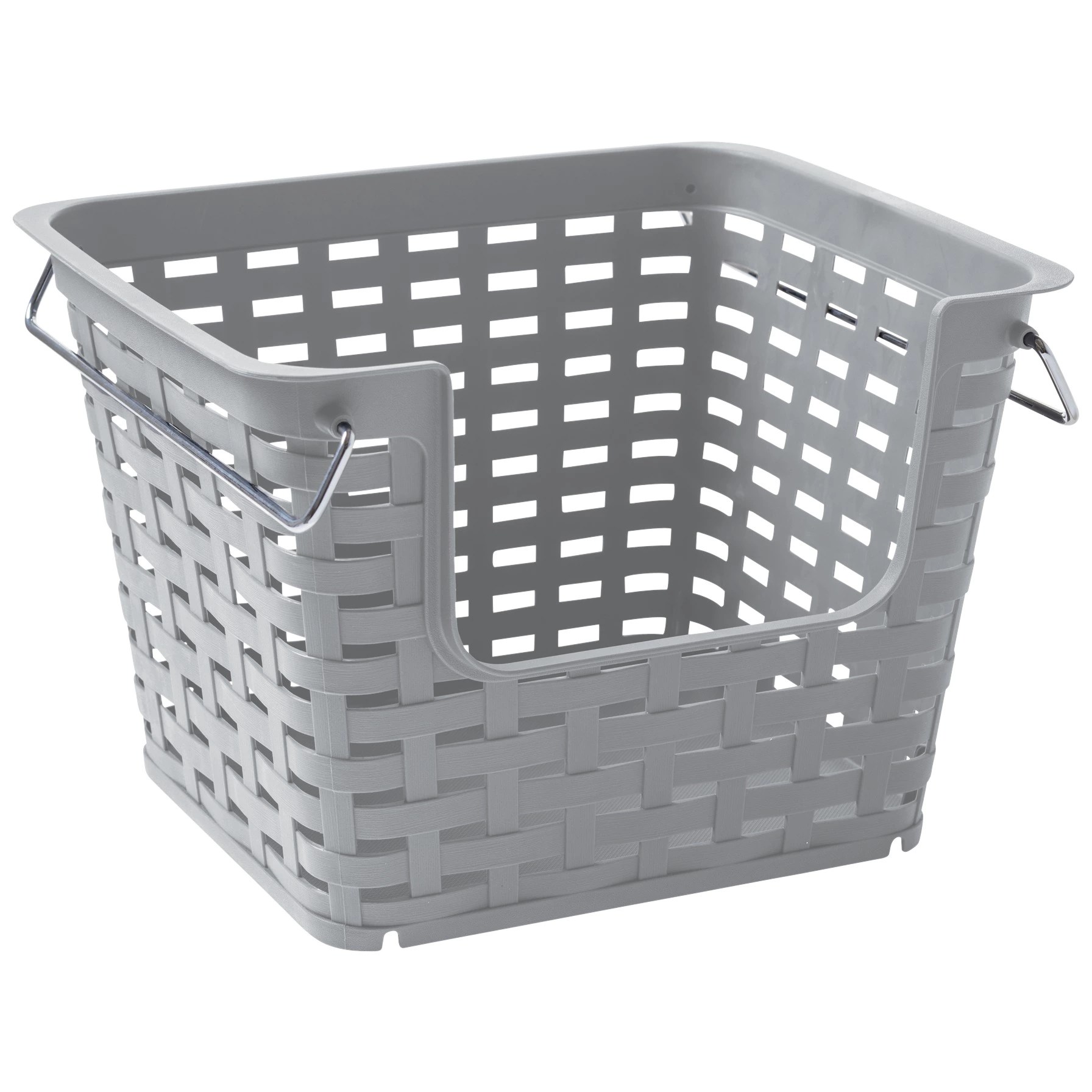 Starplast Stacking Basket Large With Handle Gray Shop Storage Bins at