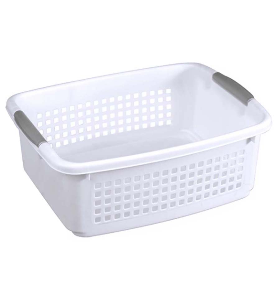 Starplast White Stacking Basket with Handle Shop Storage