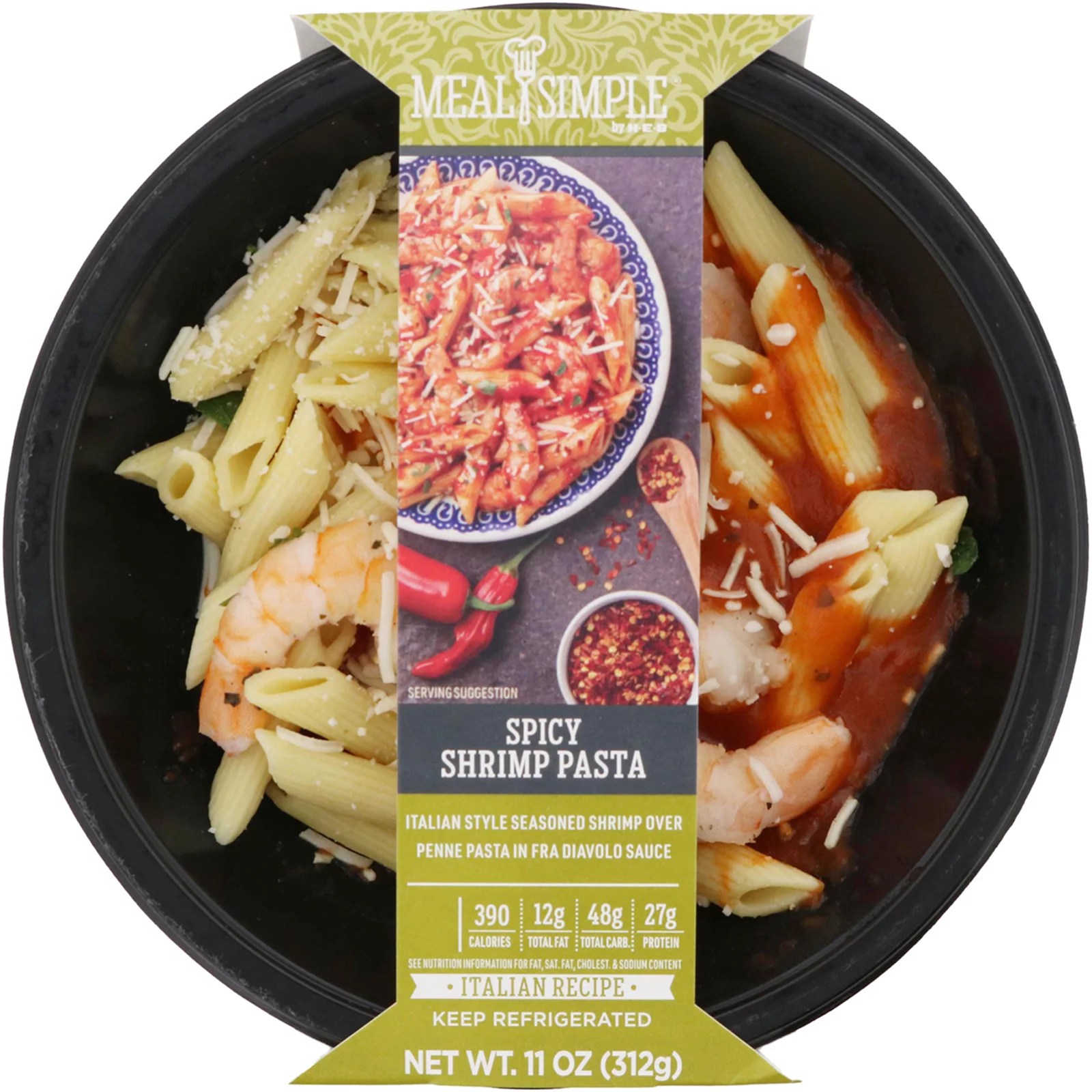 HEB Meal Simple Italian Seasoned Shrimp Penne Pasta In A Fra Diavolo