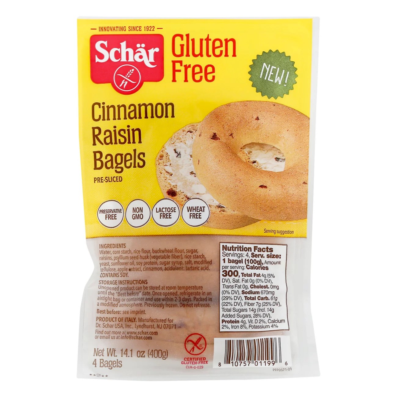 Schar Cinnamon Raisin Bagels Shop Bread at HEB