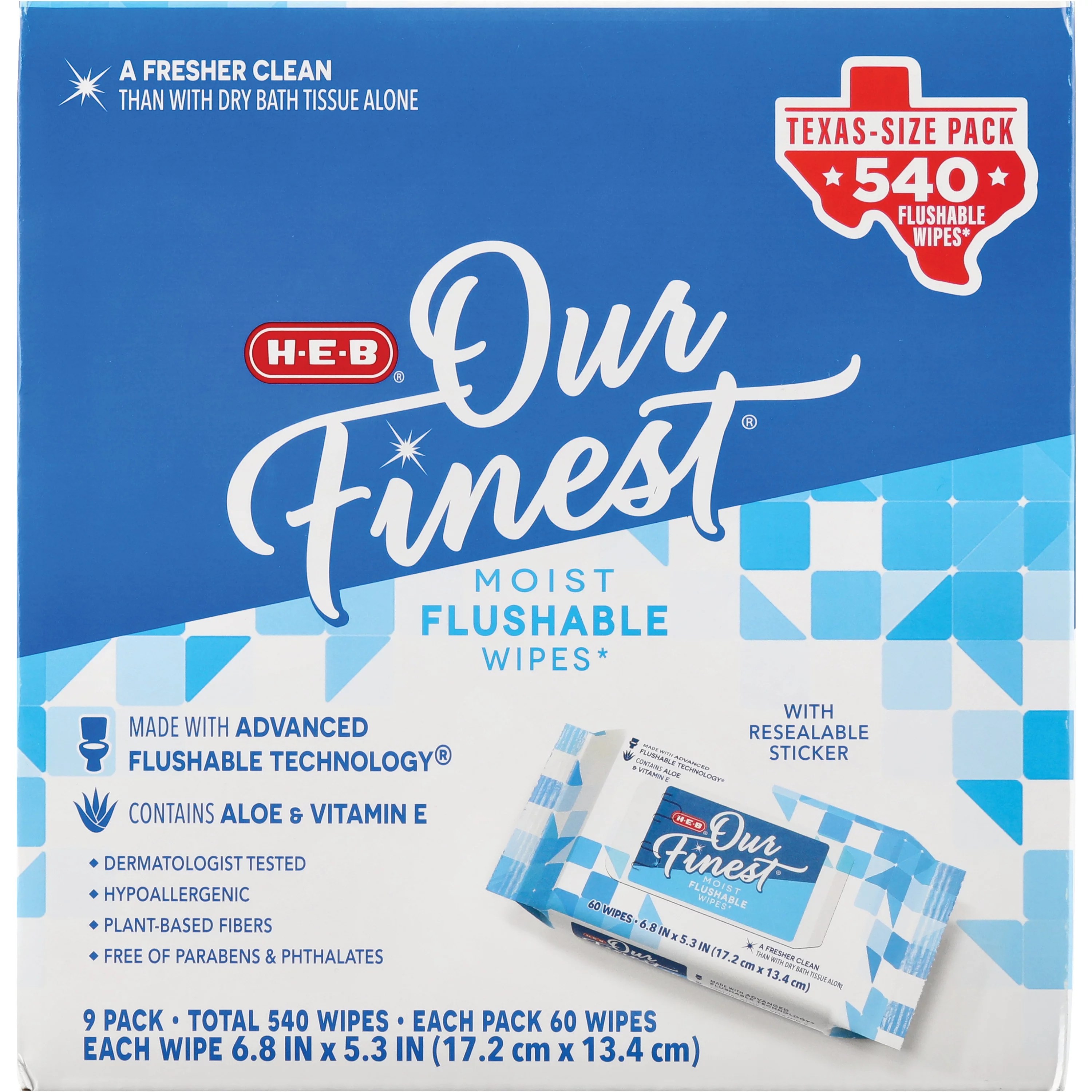 HEB Our Finest Flushable Wipes Value Pack Shop Toilet Paper at HEB