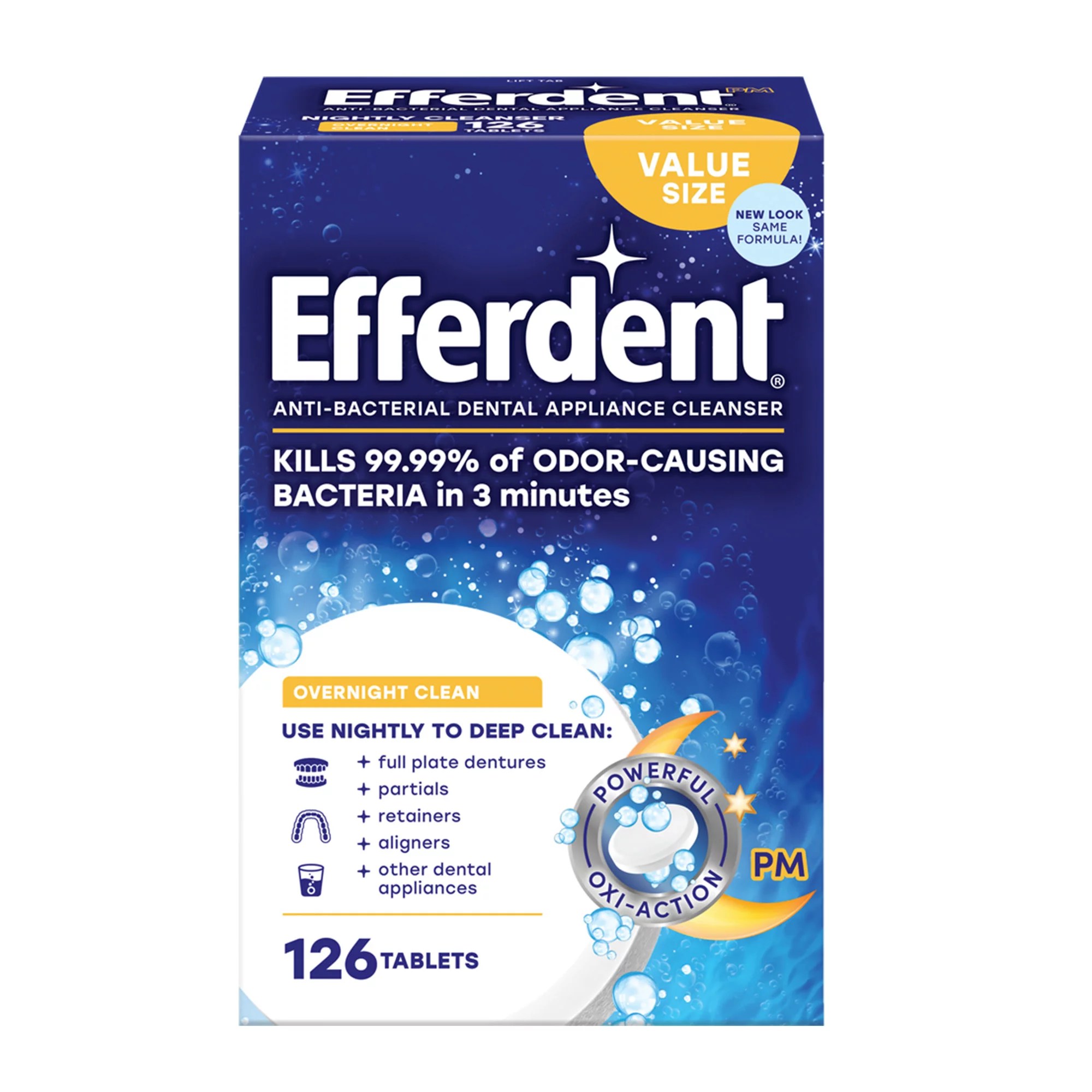 Efferdent PM Overnight Whitening Denture Cleaner Shop Denture Care at