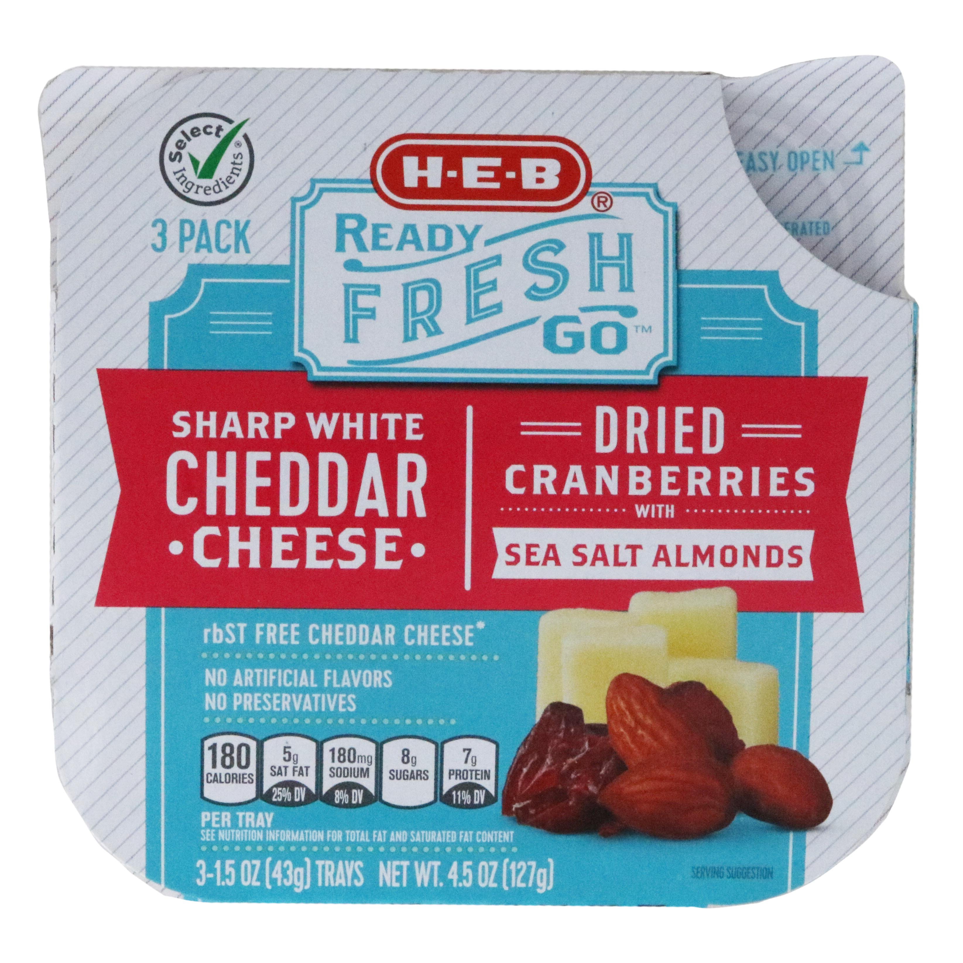 HEB Ready Fresh Go! Sharp White Cheddar Cheese with Cranberries
