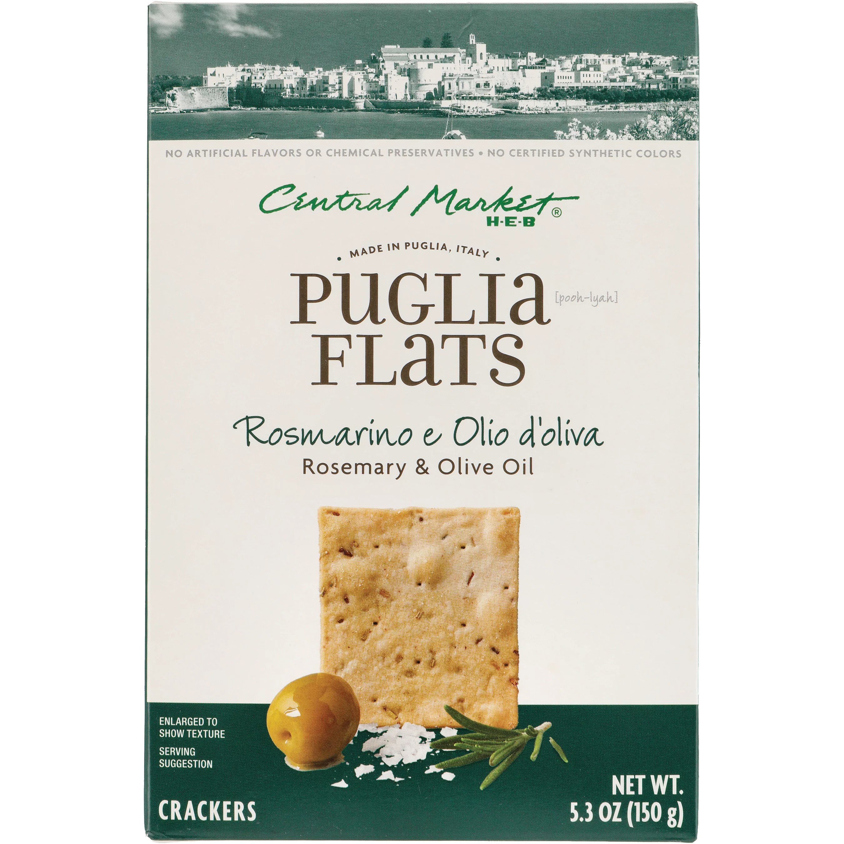 Central Market Rosemary & Olive Oil Puglia Flats Shop Crackers