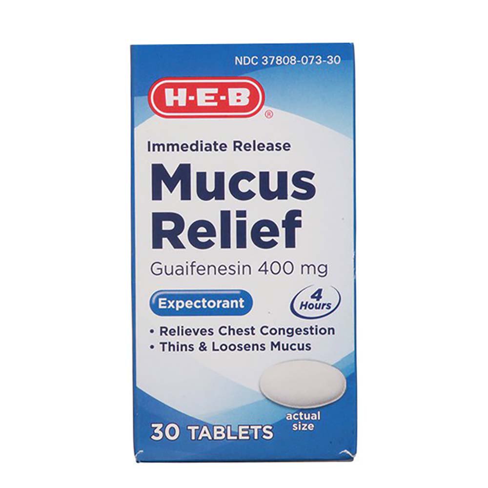 HEB Mucus Relief 400mg Immediate Release Tablets Shop Medicines & Treatments at HEB