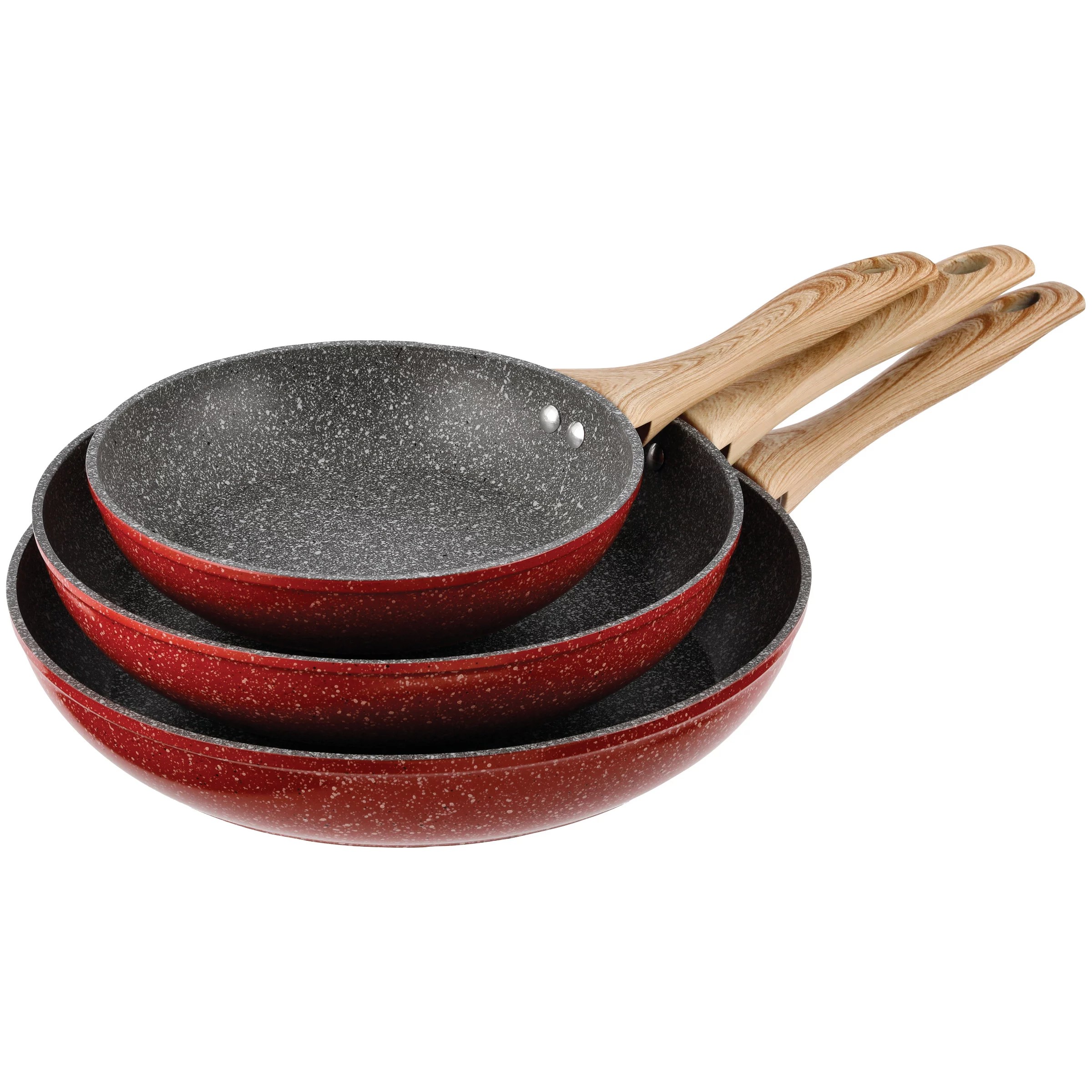 Cocinaware Red Marble NonStick Fry Pan Set Shop Cookware at HEB
