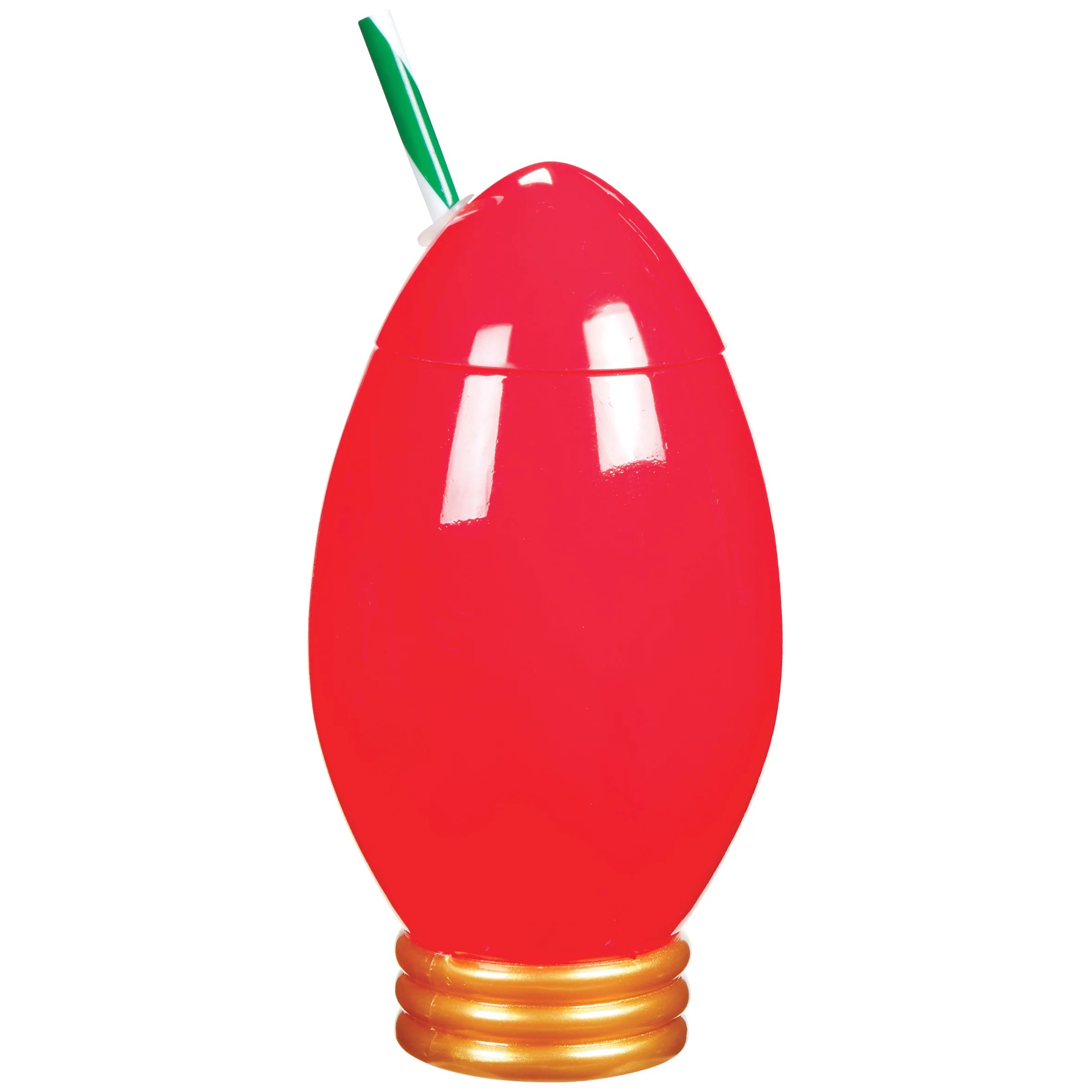 Packed Party Red Christmas Light Shape Holiday Sipper with Straw Shop