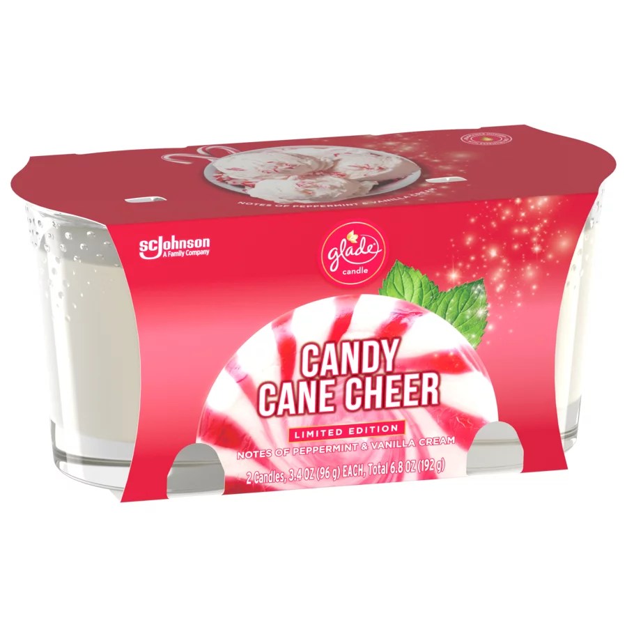Glade Candy Cane Cheer Twin Pack Candles Shop Candles at HEB